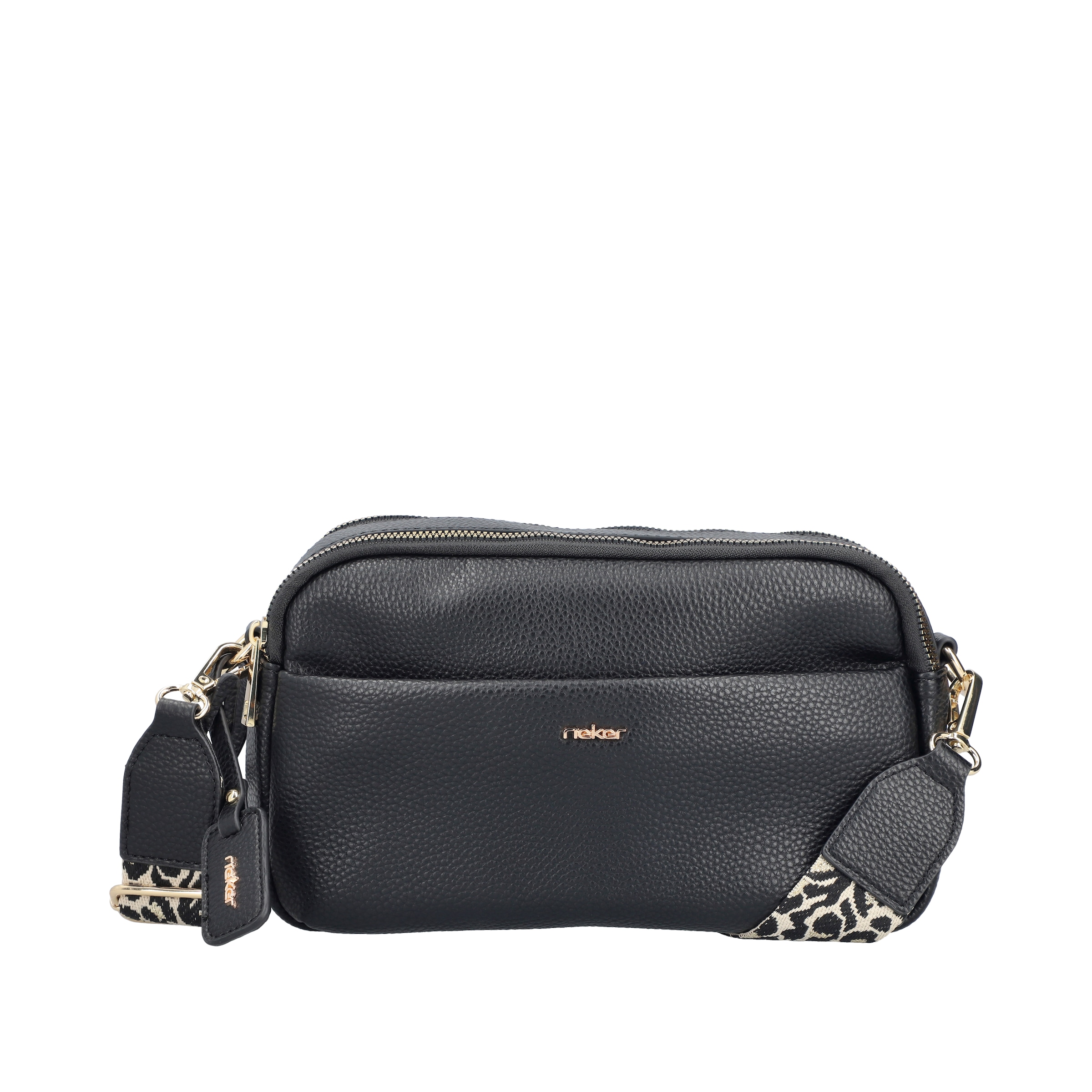 Rieker Umhängetasche Damen Schultertasche, Handtasche mit zwei Reissverschlüssen