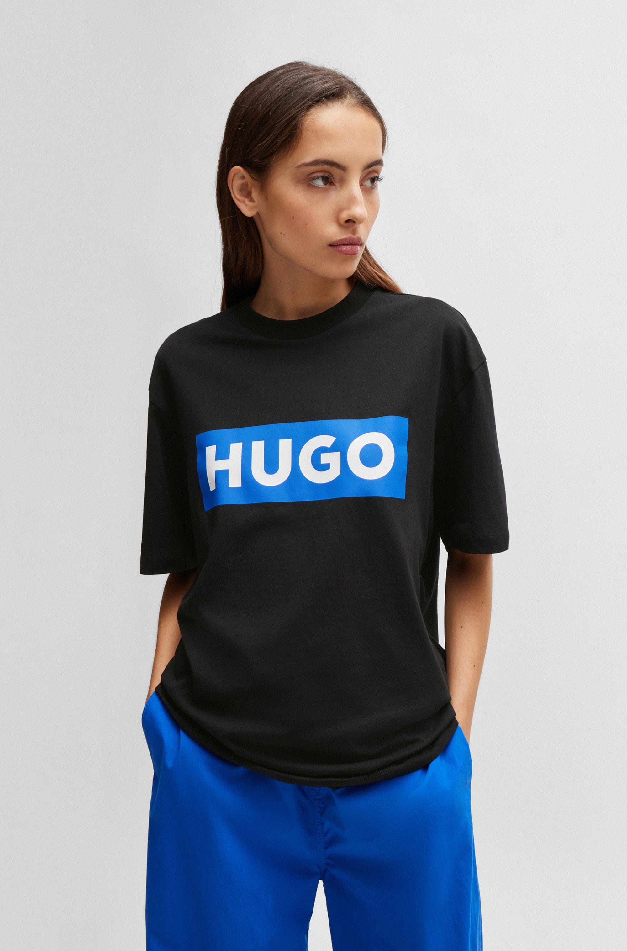 HUGO Blue T-Shirt »Nico«, mit grossem Logo-Print, Unisex