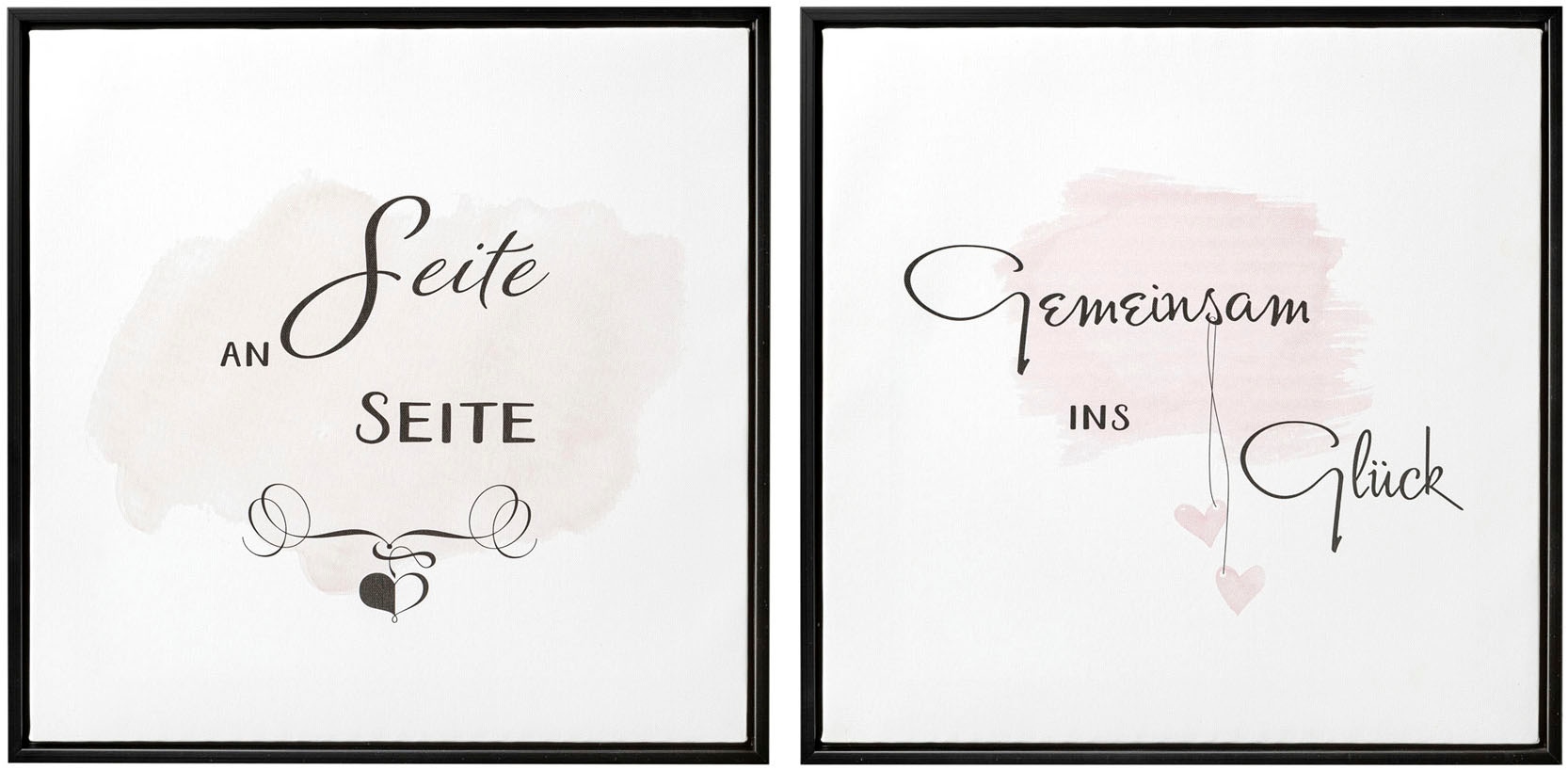 Image of Creativ home Bild mit Rahmen "Deko-Bild Glückliche Liebe" 2 Stk. tlg. in quadratischer Ausführung