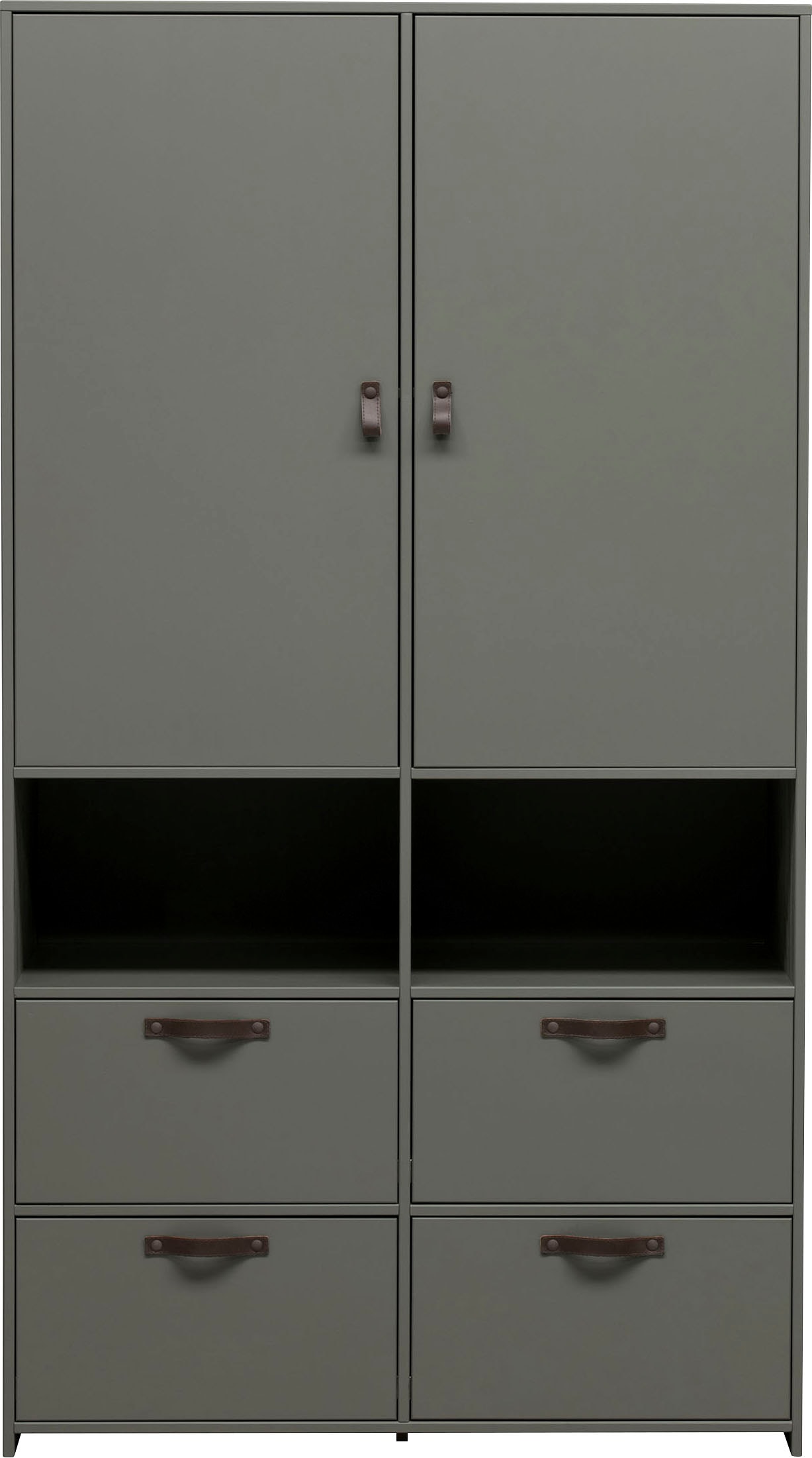 Image of WOOOD Garderobenschrank "Stage FSC-Kiefernholz Schutzlackiert, H 185 x B 103 x T 40 cm" Ledergriffe, kombinierbar, einfach zu montierbar, pfleigleicht