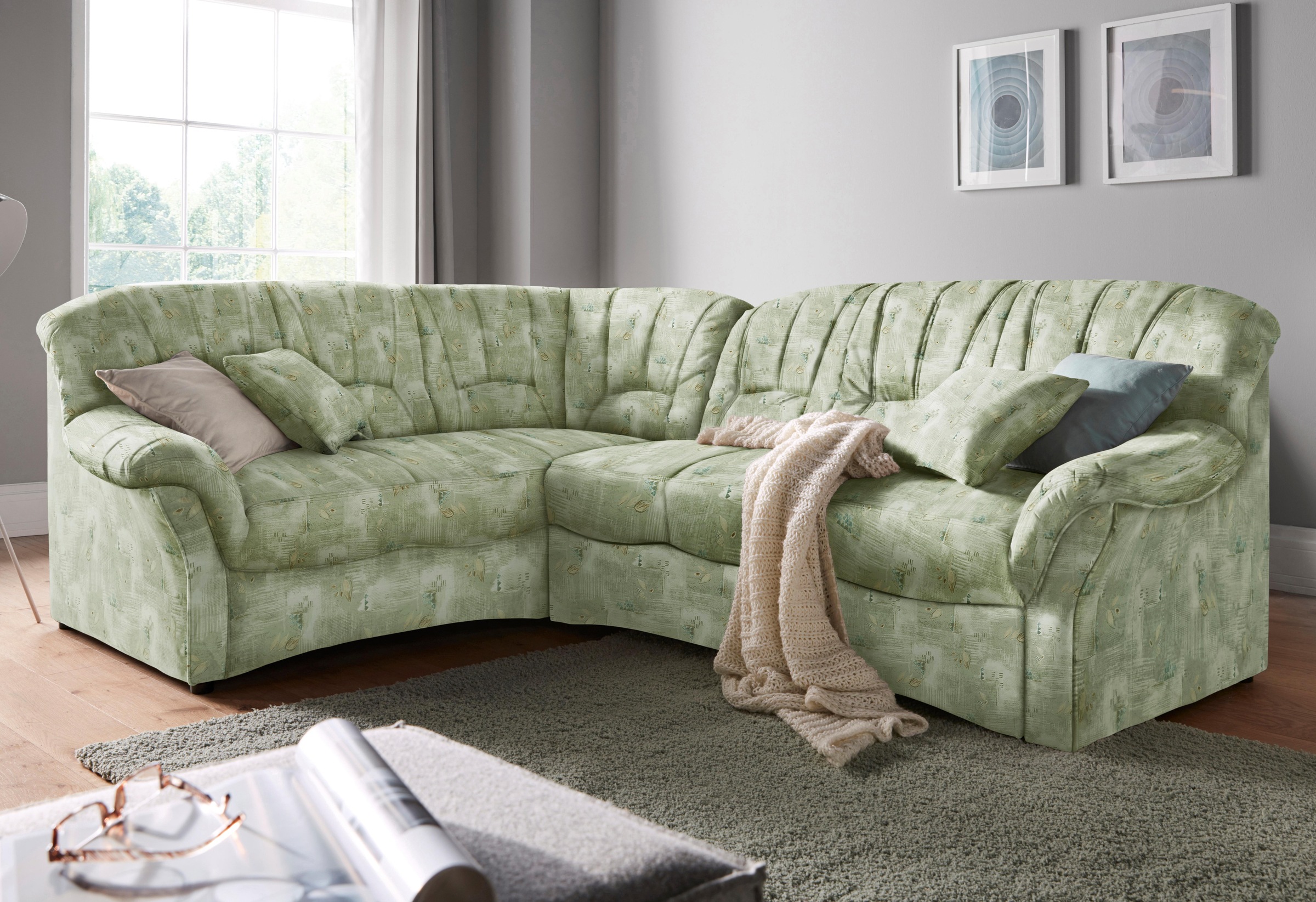 Image of DOMO collection Ecksofa "Bahia, zeitlos & elegant, Breite 256cm, bequeme Armlehnen, L-Form" wahlweise mit Bettfunktion