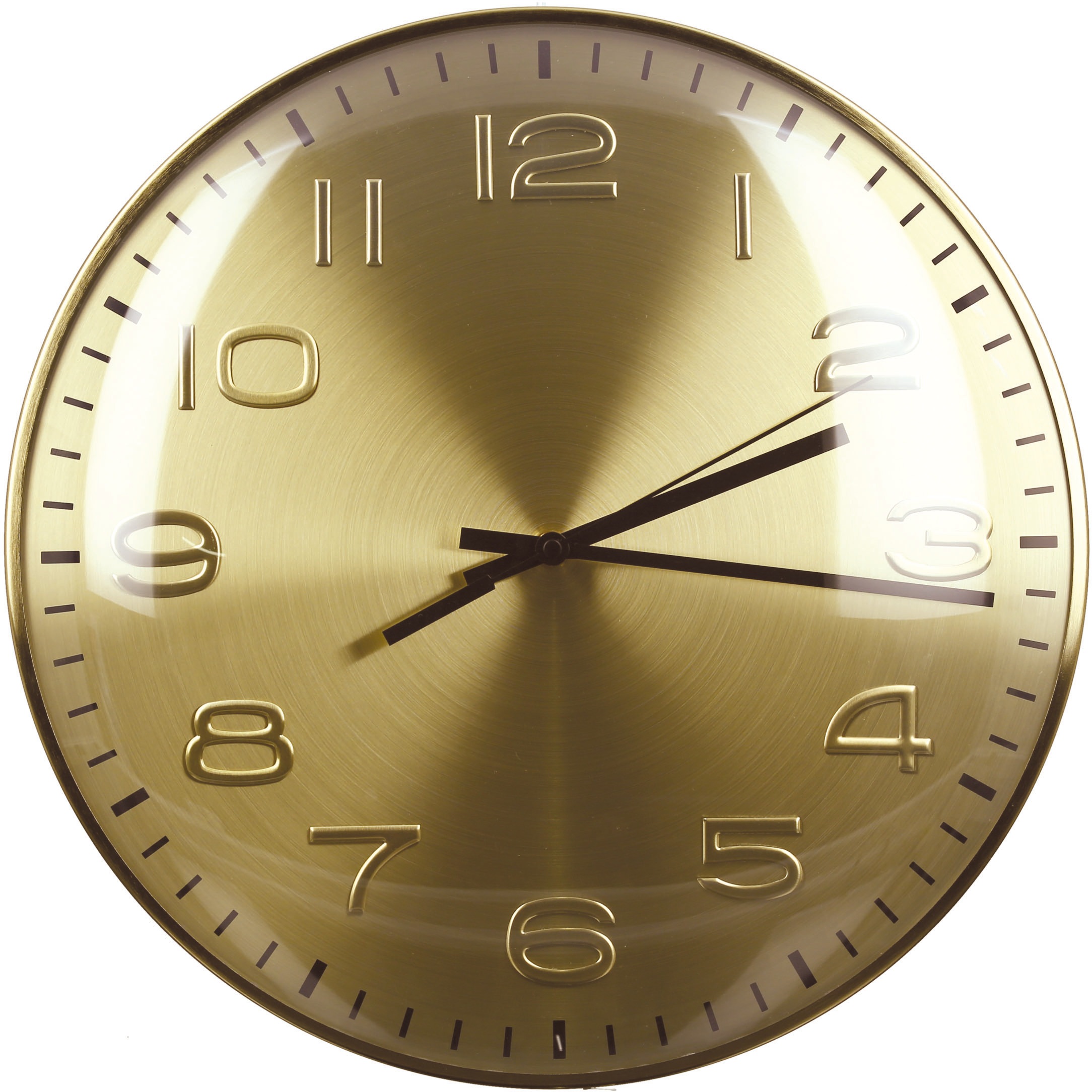 Image of Casablanca by Gilde Wanduhr »Curved, gold«, rund, Ø 40 cm, aus satiniertem Metall, modern, dekorativ in Küche & Wohnzimmer bei Ackermann Versand Schweiz