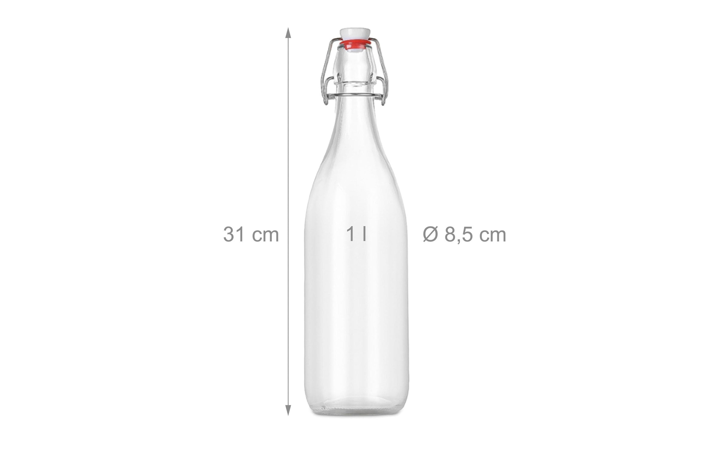 relaxdays Pot de conservation »mit Bügelverschluss 1000 ml, 6 Stück«