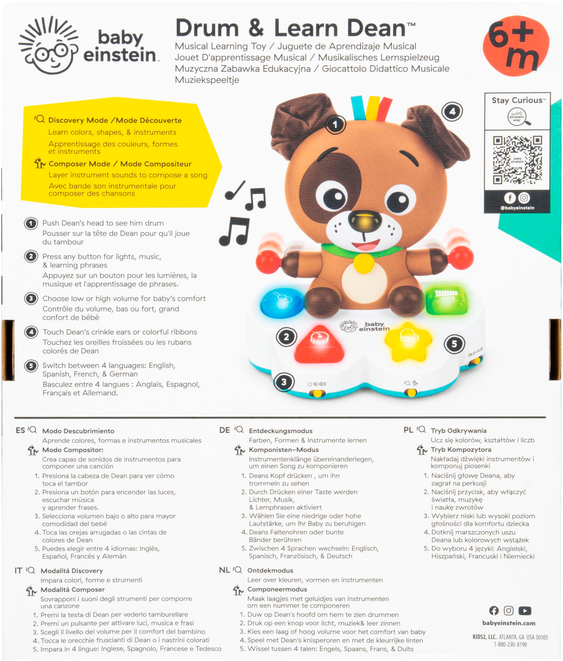 Baby Einstein Jouets éducatifs »Drum & Learn Dean  Musical Learning Toy« mit Licht und Sound