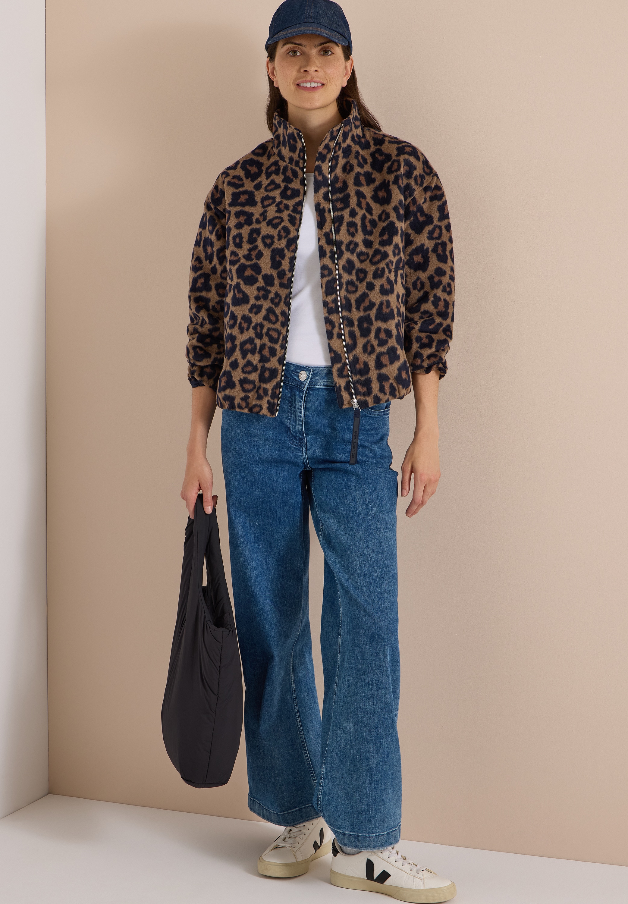 Cecil Blouson peluche en mélange de polyester avec contenu en laine,