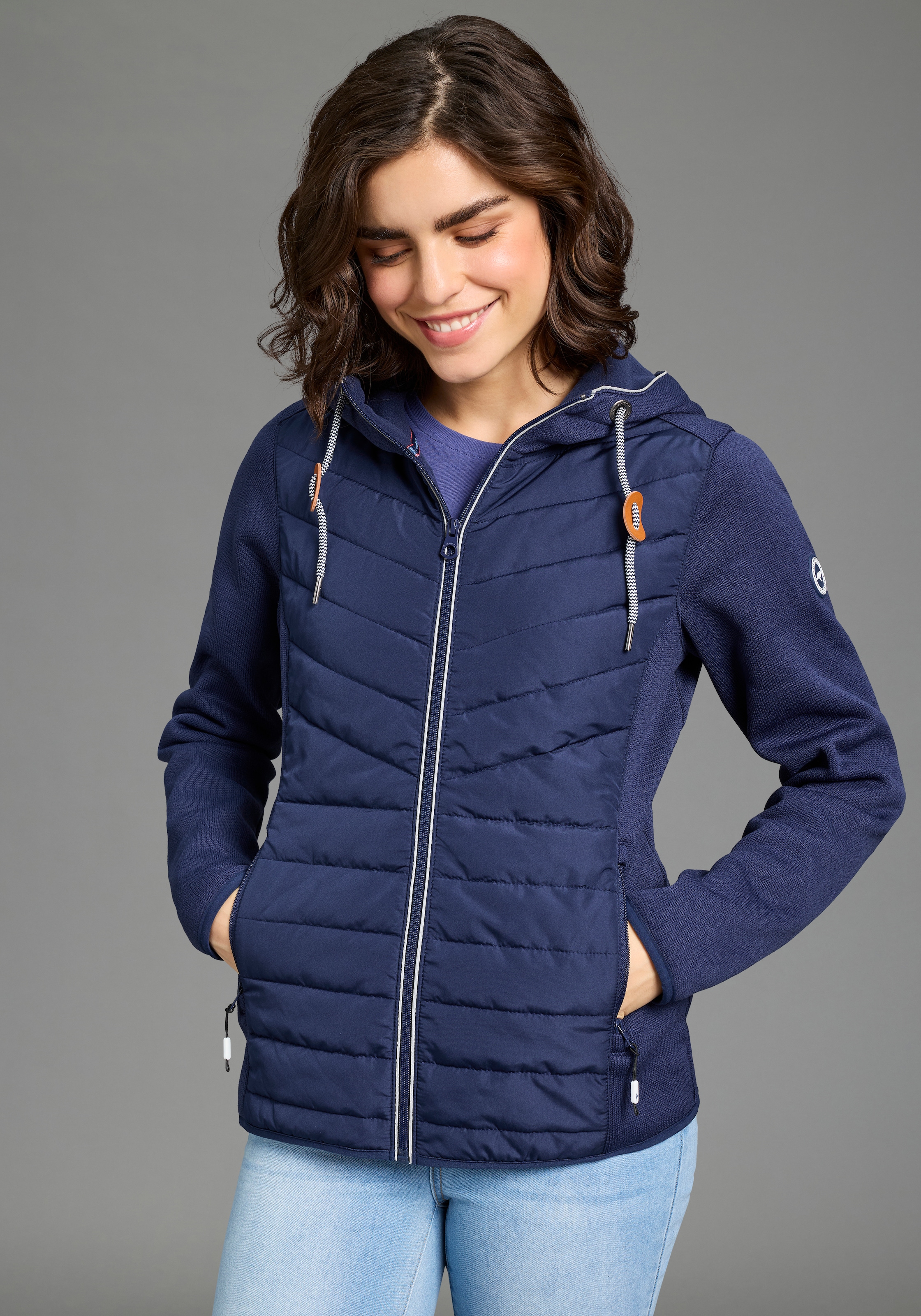 Image of KangaROOS Hybridjacke mit Kapuze Übergangsjacke mit Kapuze Reissverschlusstaschen