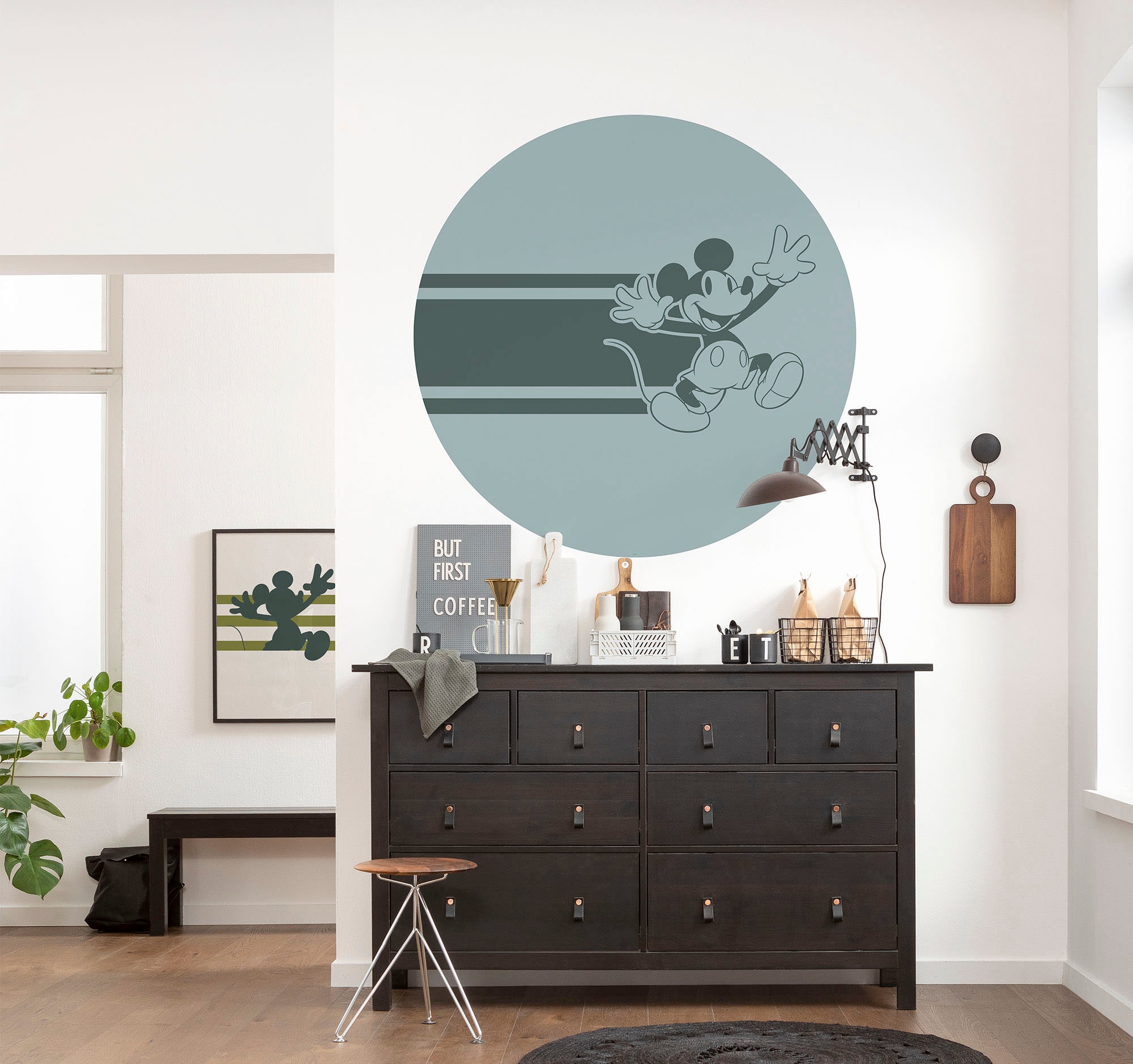 Komar Wandtattoo »selbstklebendes Vlies - Mickey Bonjour - Grösse 125 x 125 cm«, (1 St.), rund und selbstklebend