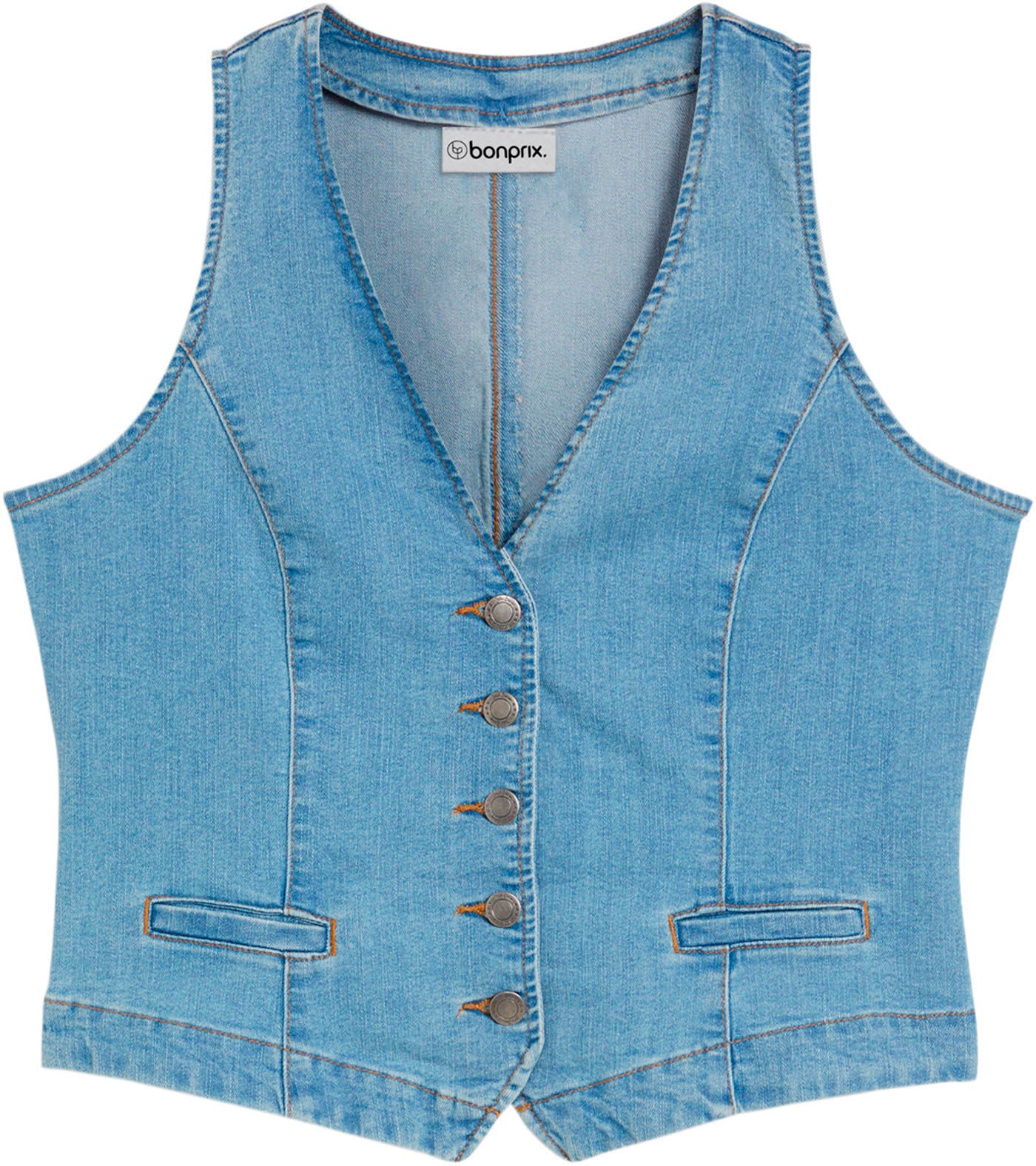 bonprix Jeansweste »Stretch-Jeansweste« aus Baumwollmischung, taillierte Passform, mit Knopfleiste