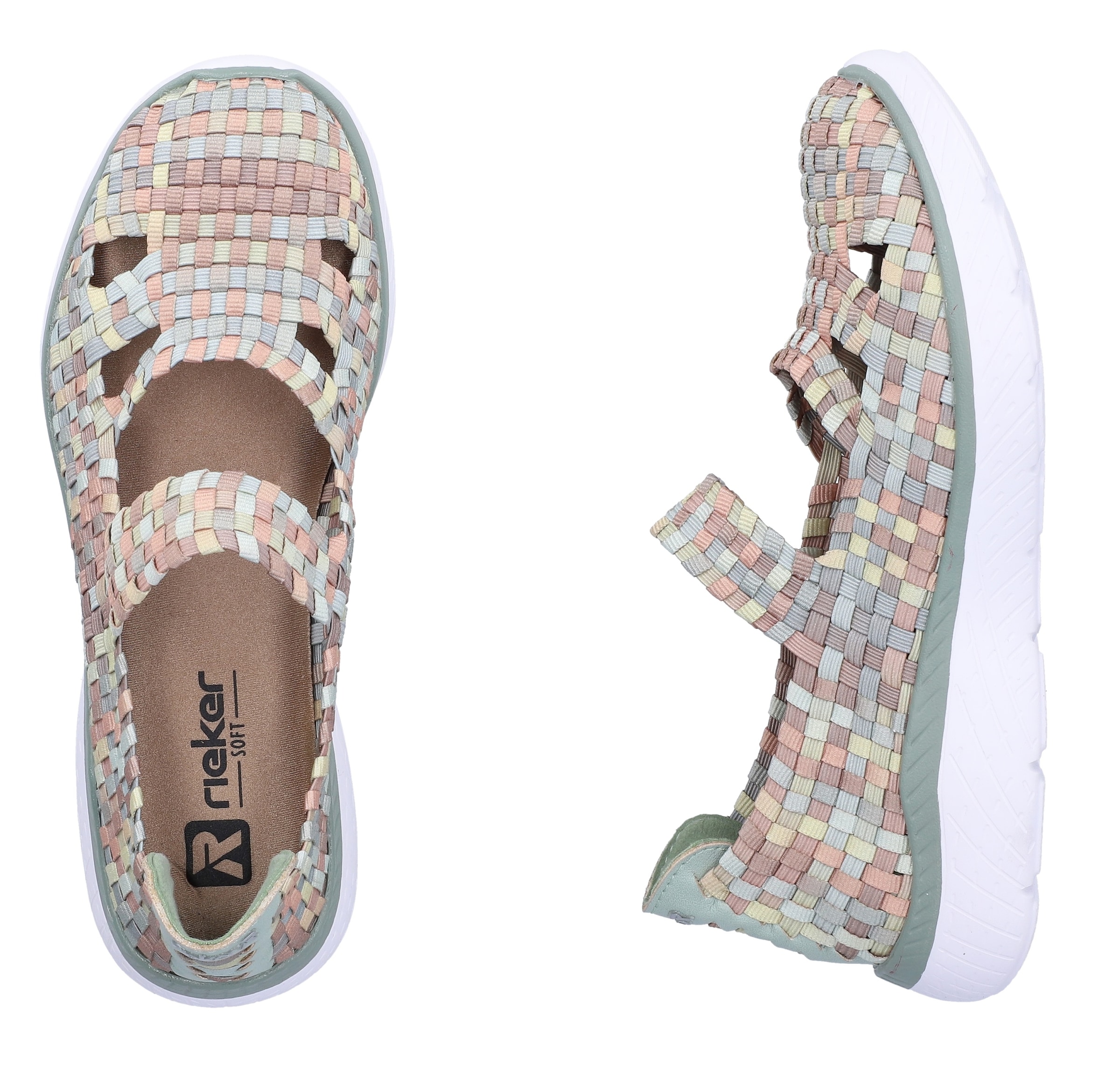 Rieker Ballerines à lanières  Slipper, chaussure à enfiler avec semelle intérieure MemoSoft