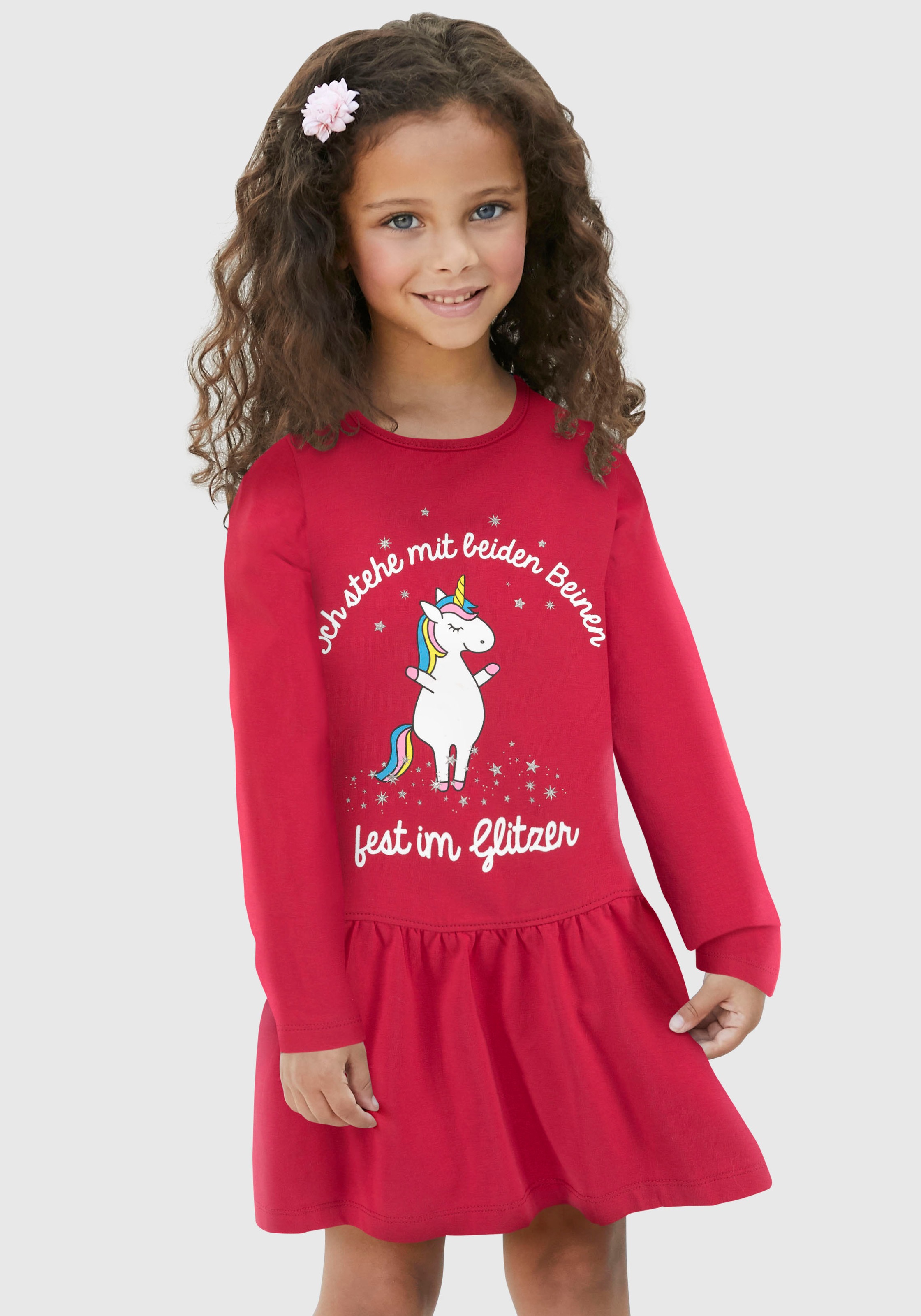 Image of KIDSWORLD Jerseykleid »Einhorn«, mit Sprüchedruck bei Ackermann Versand Schweiz