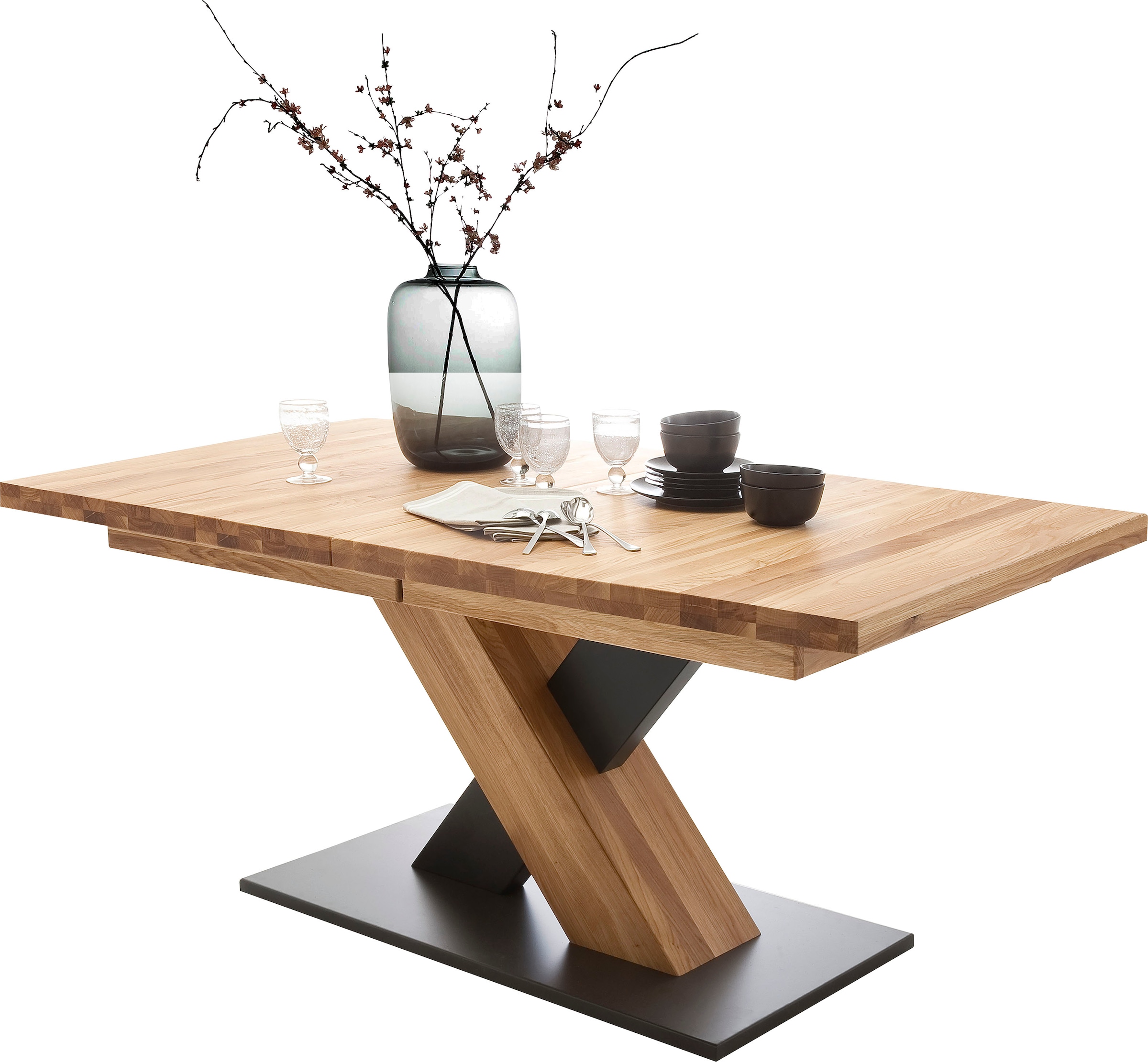 MCA furniture Esstisch »Mendoza A«, Esstisch Massivholz mit Synchronauszug
