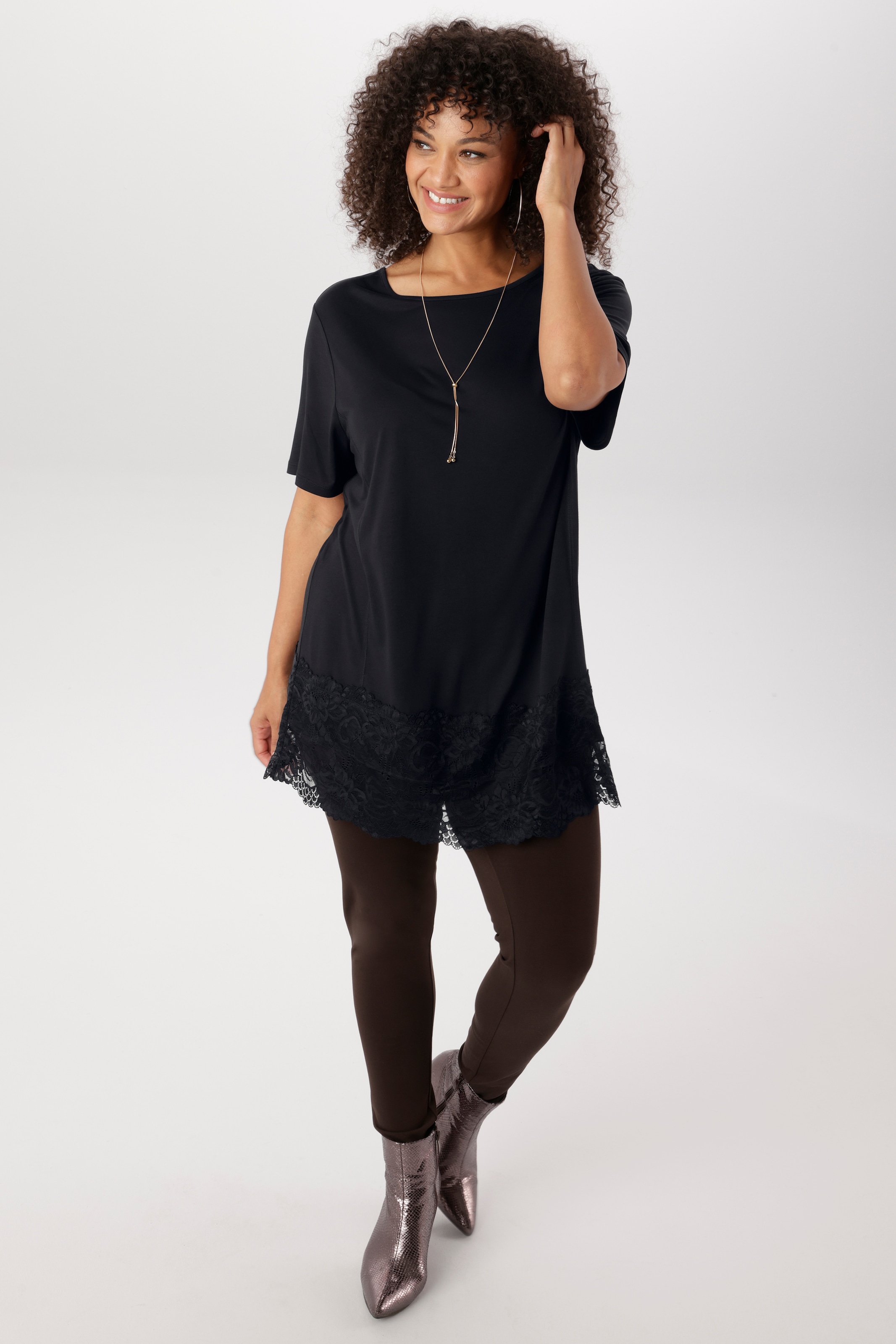 Aniston PLUS Chemise en dentelle avec pointe tendance à l'ourlet - NOUVELLE COLLECTION