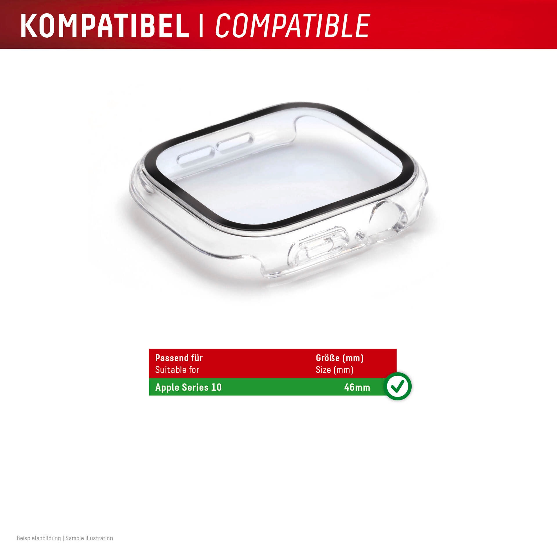 Displex Displayschutzglas »Smartwatch Glass All-In-One Protector Full Body«, für Apple Watch Series 10 46 mm, Displayschutzfolie, Schutzfolie, Bildschirmschutz, kratz- & stossfest