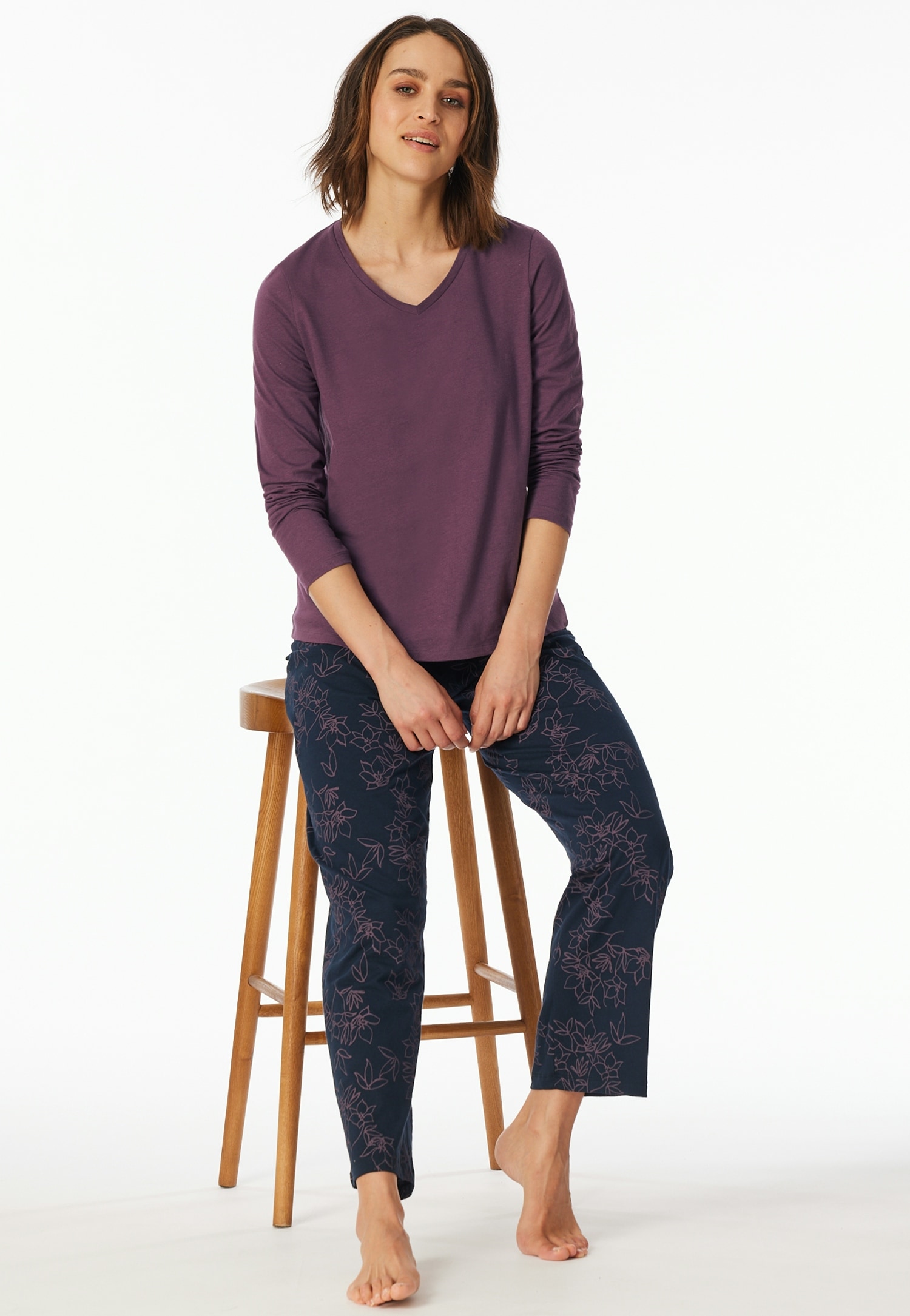 uncover by SCHIESSER Schlafanzug »Uncover Nightwear« 2 Stk. tlg., Baumwolle, Singel Jersey-Qualität, langärmelig, atmungsaktiv, bequem