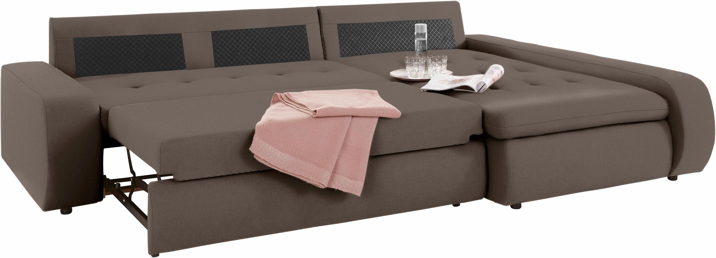 TRENDMANUFAKTUR Ecksofa »Indie II, tolle Detailverarbeitung, bequem und komfortabel im Sitz«, XL und XXL, wahlweise mit Bettfunktion, L-Form