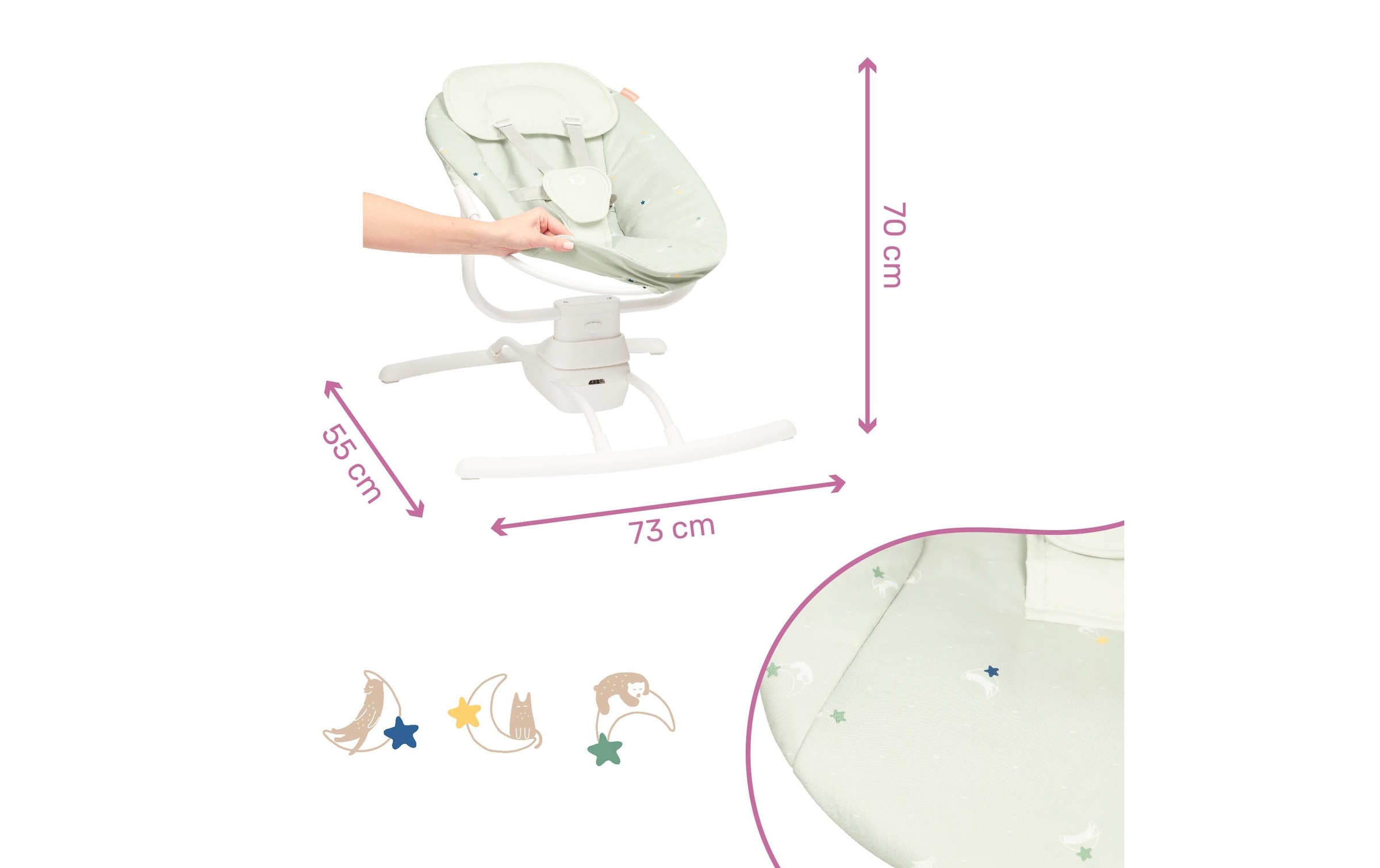 badabulle Babyschaukel »Lichen« bis 9 kg