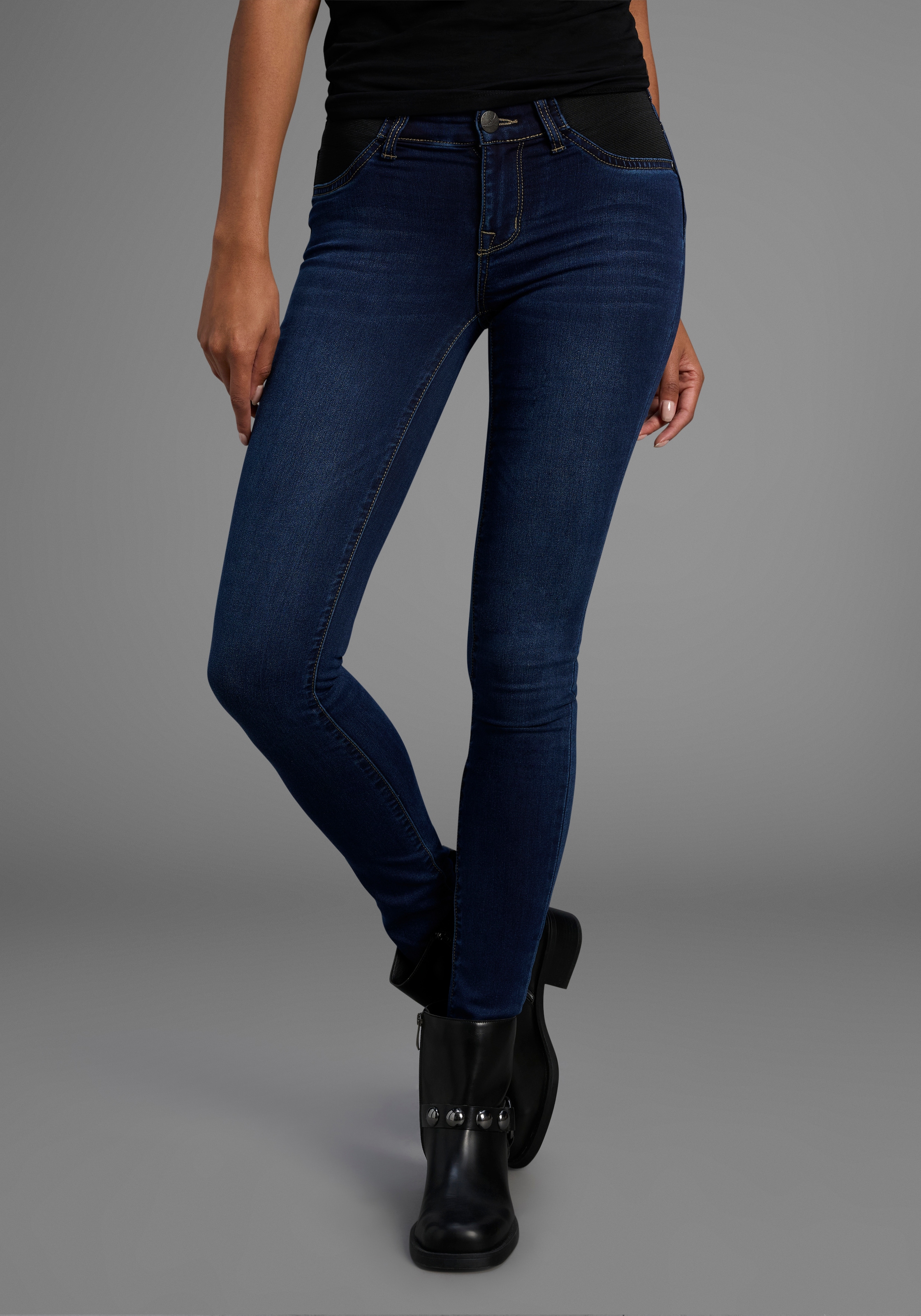 Image of Arizona Skinny-fit-Jeans "Ultra Stretch" skinny-fit, mit Used-Look-Crinkles, niedrige Leibhöhe