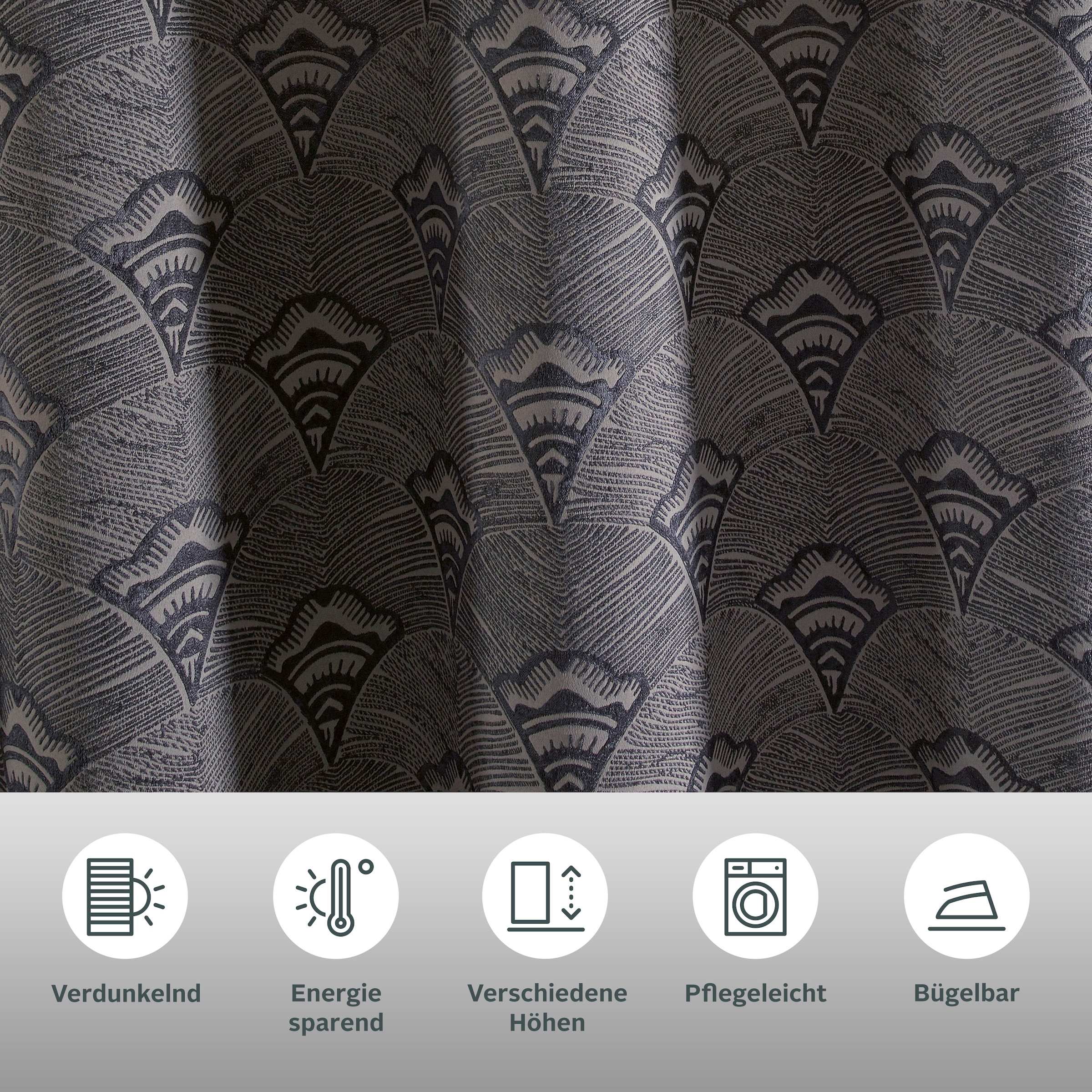 Bruno Banani Rideau occultant »Alessio« Oeillets 1 cuis tlg. Elegantes Muster, Jacquard, verdunkelnder Vorhang, blickdicht, modern