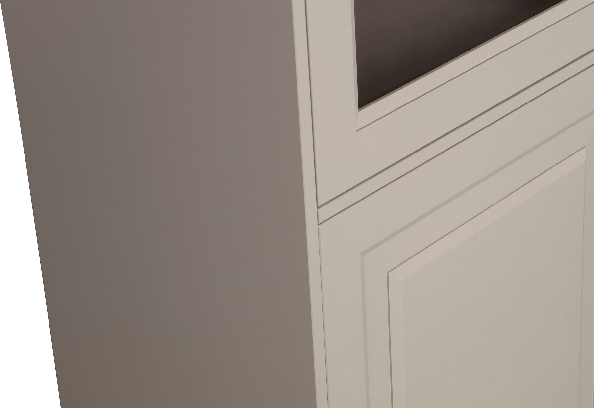 WOOOD Vitrine »Chow Kiefernholz mit Glastüren und Sierleisten H 215 x B 105 x T 40 cm« Elegante Details, Einfach zu montierbar, Pfleigleicht