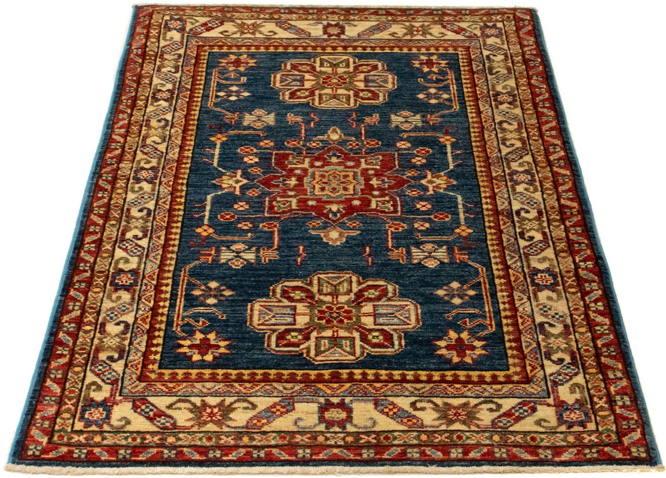 Image of morgenland Orientteppich »Ziegler - Kazak - 126 x 85 cm - blau«, rechteckig, 6 mm Höhe, Wohnzimmer, Handgeknüpft, Einzelstück mit Zertifikat bei Ackermann Versand Schweiz