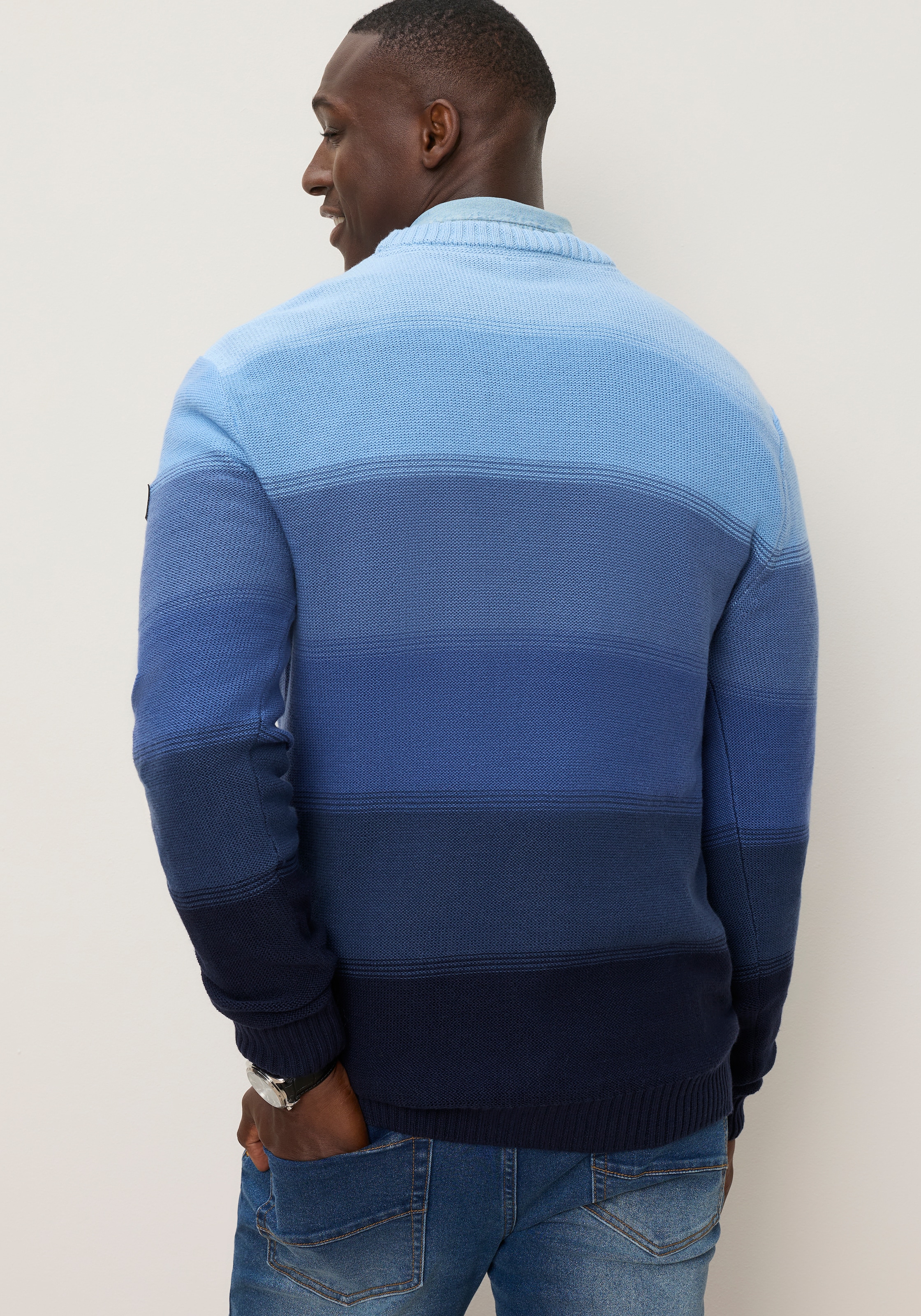 KangaROOS Strickpullover mit Rundhalsausschnitt, Regular Fit, Farbverlauf, Langarm