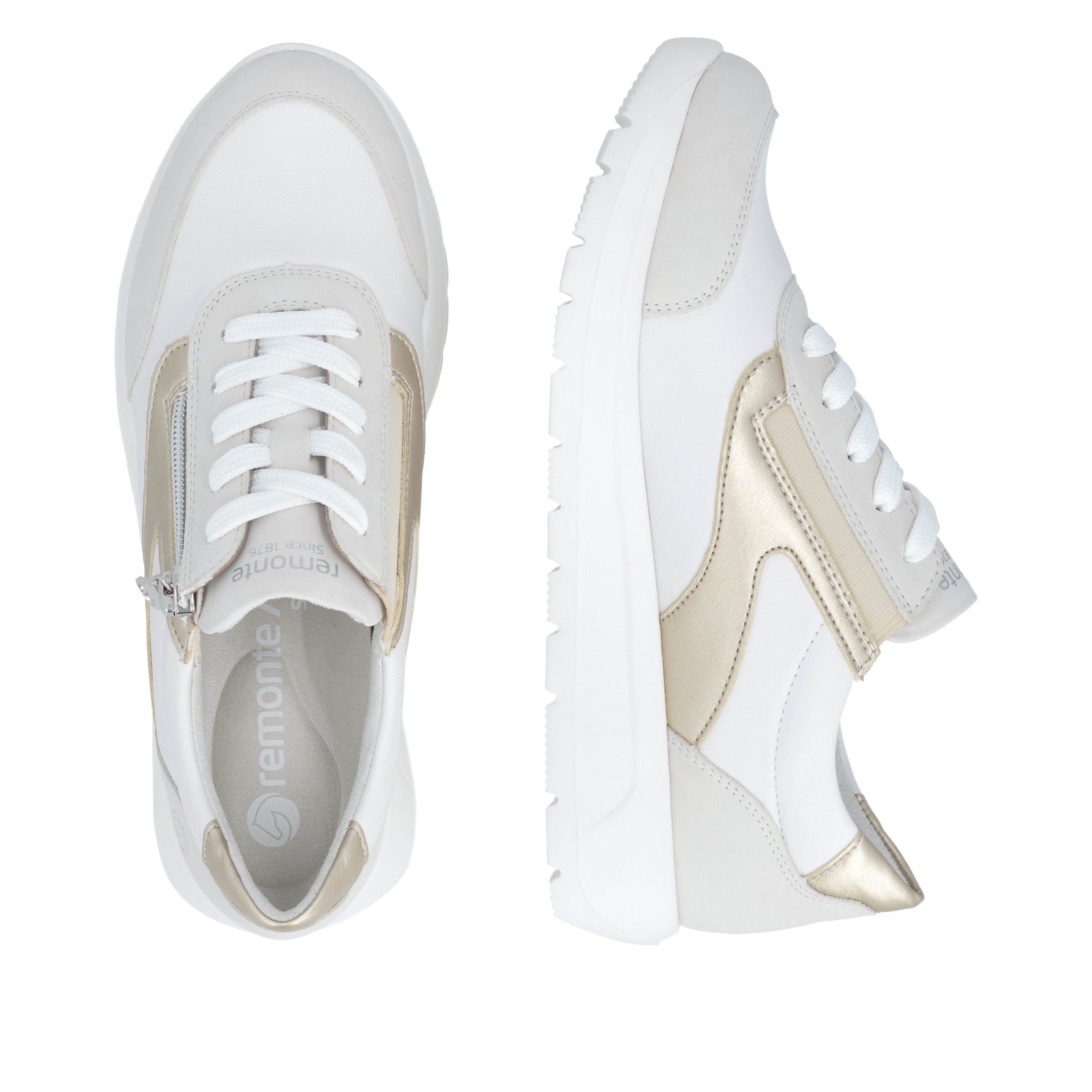 Remonte Keilsneaker  Schnürschuh, Halbschuh, Casual-Sneaker mit seitlichem Reissverschluss