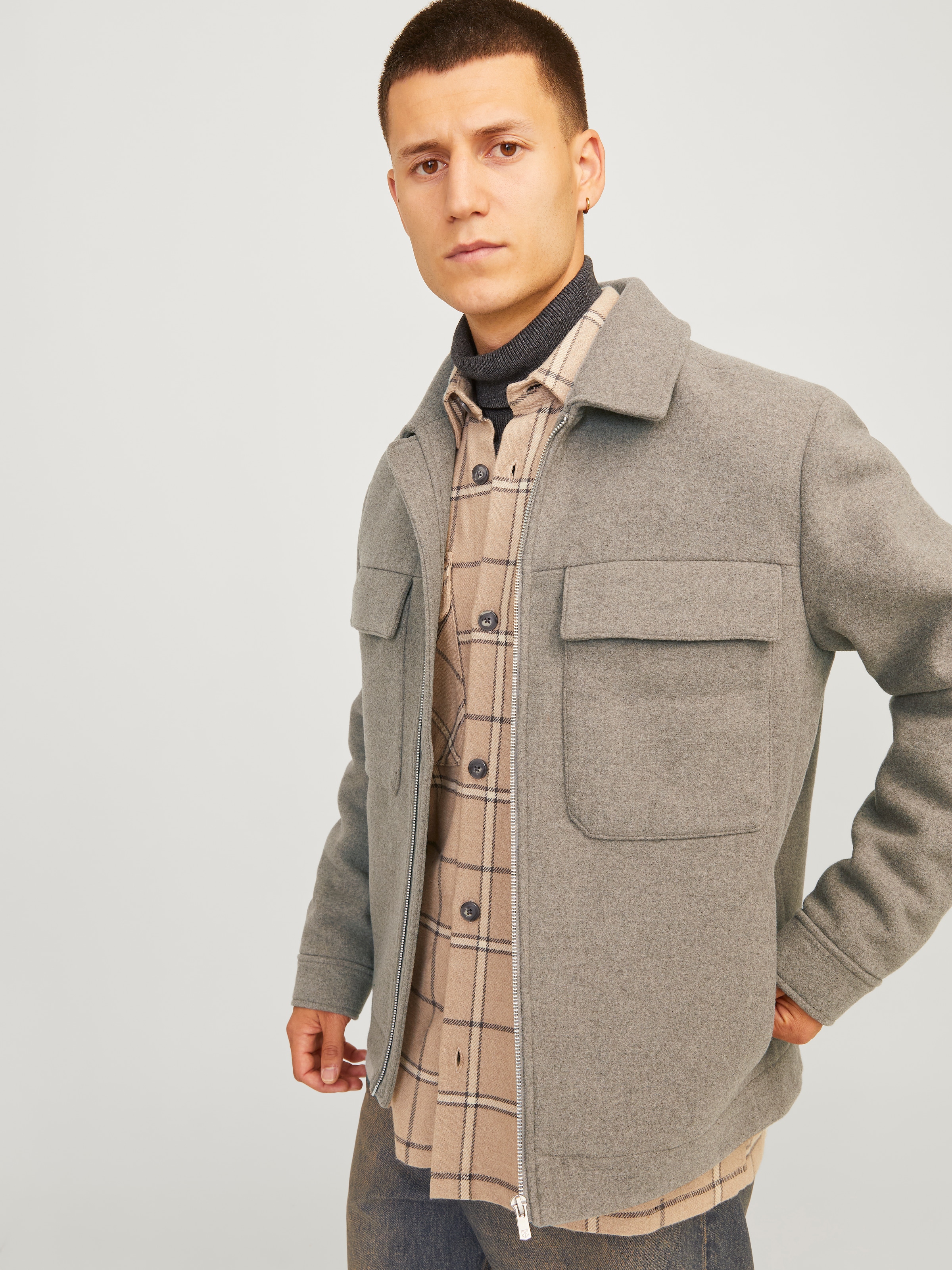 Jack & Jones Wolljacke »JPRCCRUSSEL WOOL BLEND JACKET SN«, ohne Kapuze