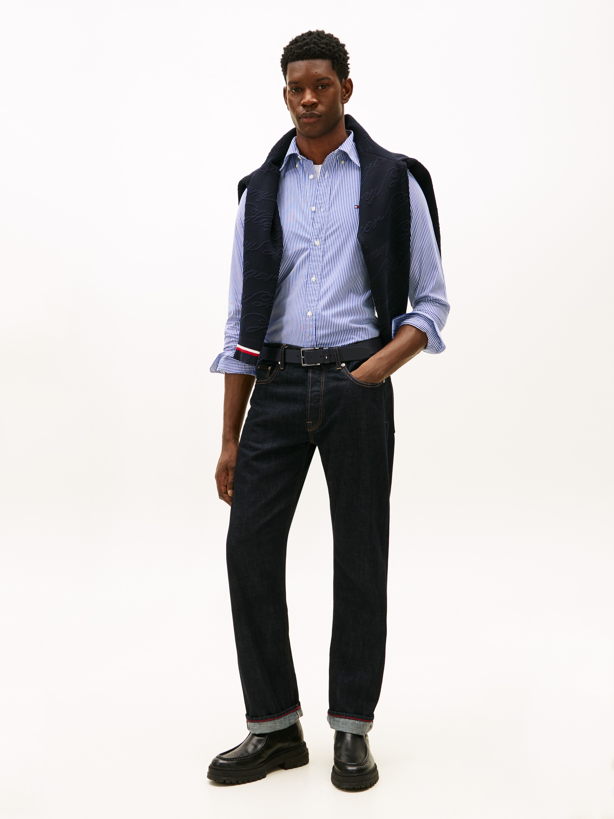 Tommy Hilfiger Langarmhemd »CORE FLEX POPLINE CLASSIC STRIPE« regular fit, Button-down-Kragen, feine Streifen