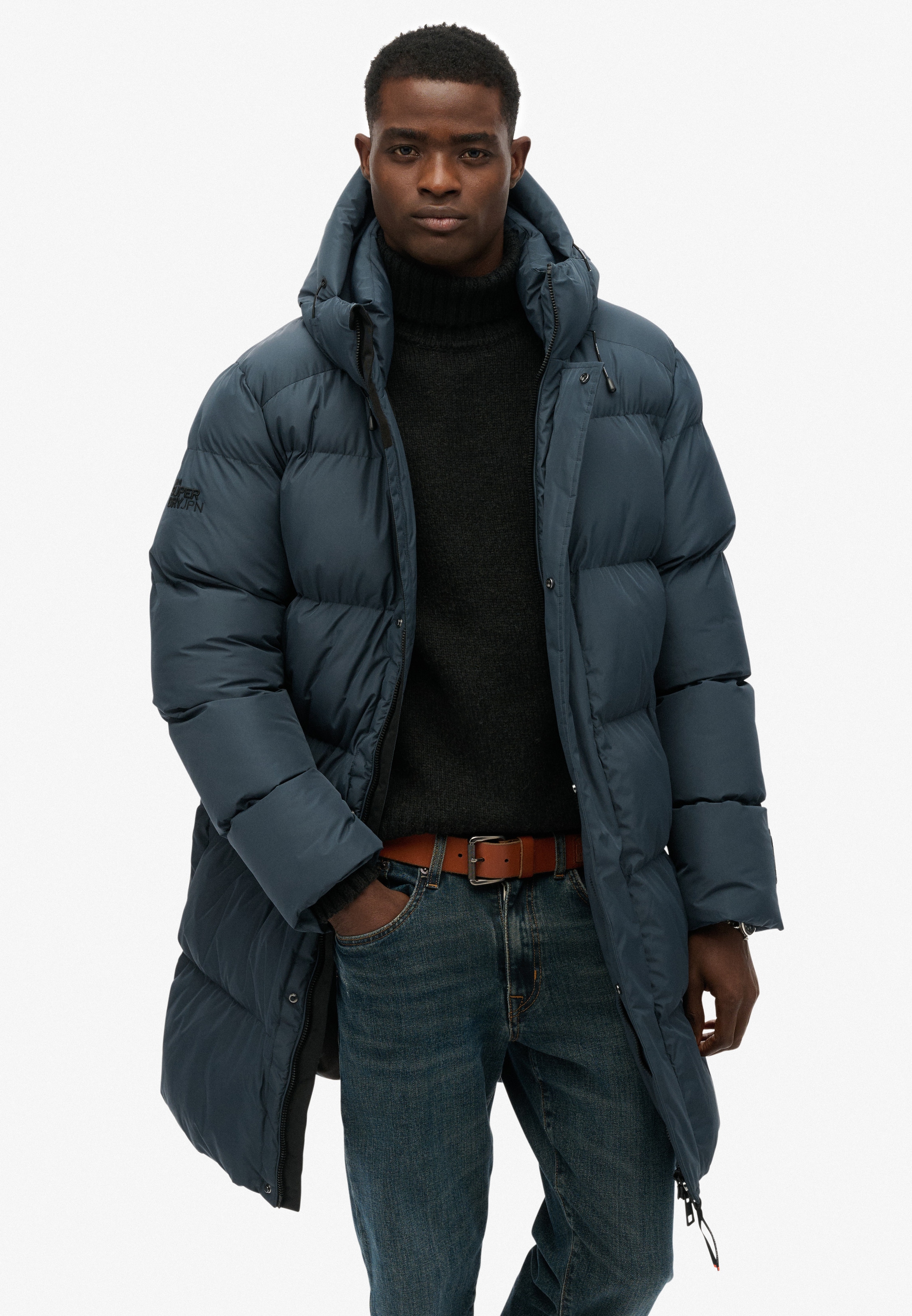 Superdry Steppjacke »HOODED SPORTS PUFFER MID JKT« mit Kapuze Kunstfaser, relaxed fit