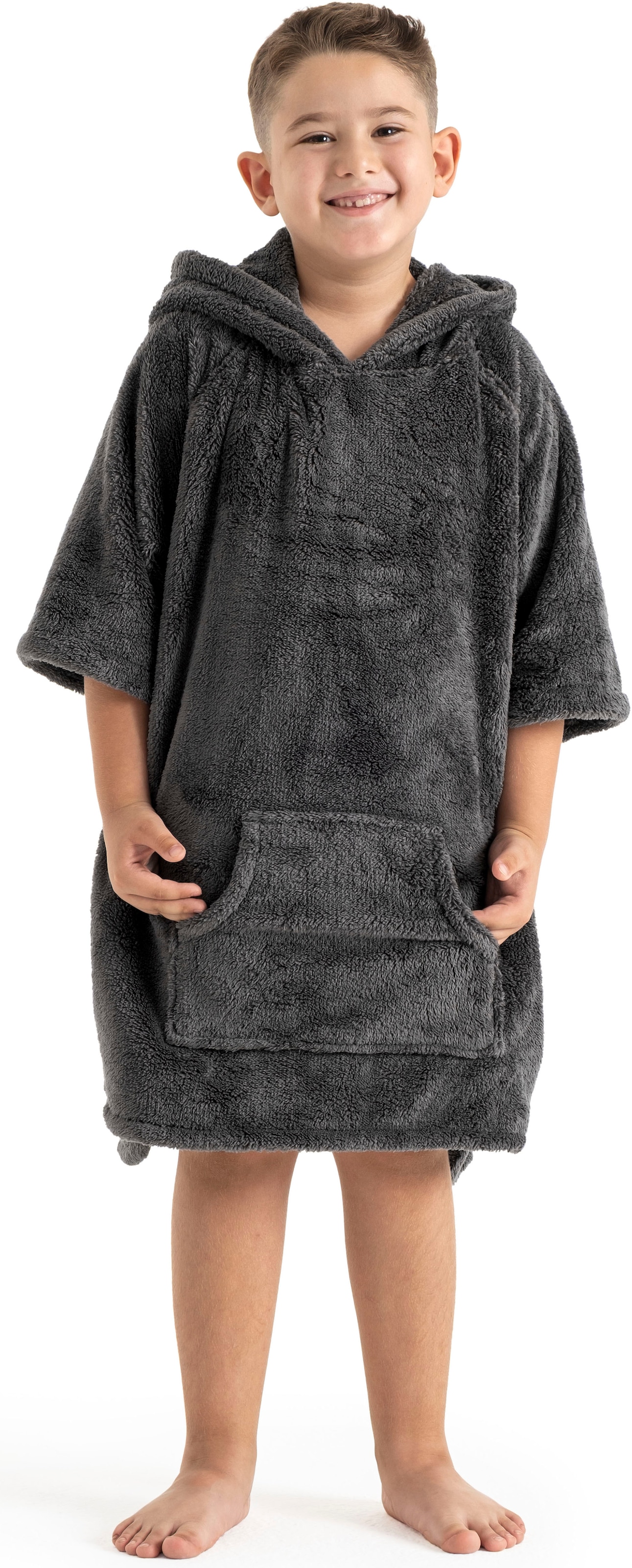 my home Badeponcho »Lillou, für Kinder, ideal für Urlaub oder im Schwimmbad« 1 Stk. tlg., weich und kuschelig, Fleece, plüsch, Surfponcho