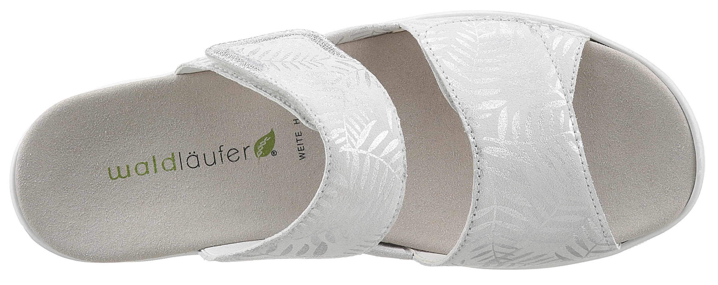 Waldläufer Pantolette »H-MICHELLE«, Keilabsatz, Sommerschuh, Schlappen mit dezenter Musterung, H-Weite