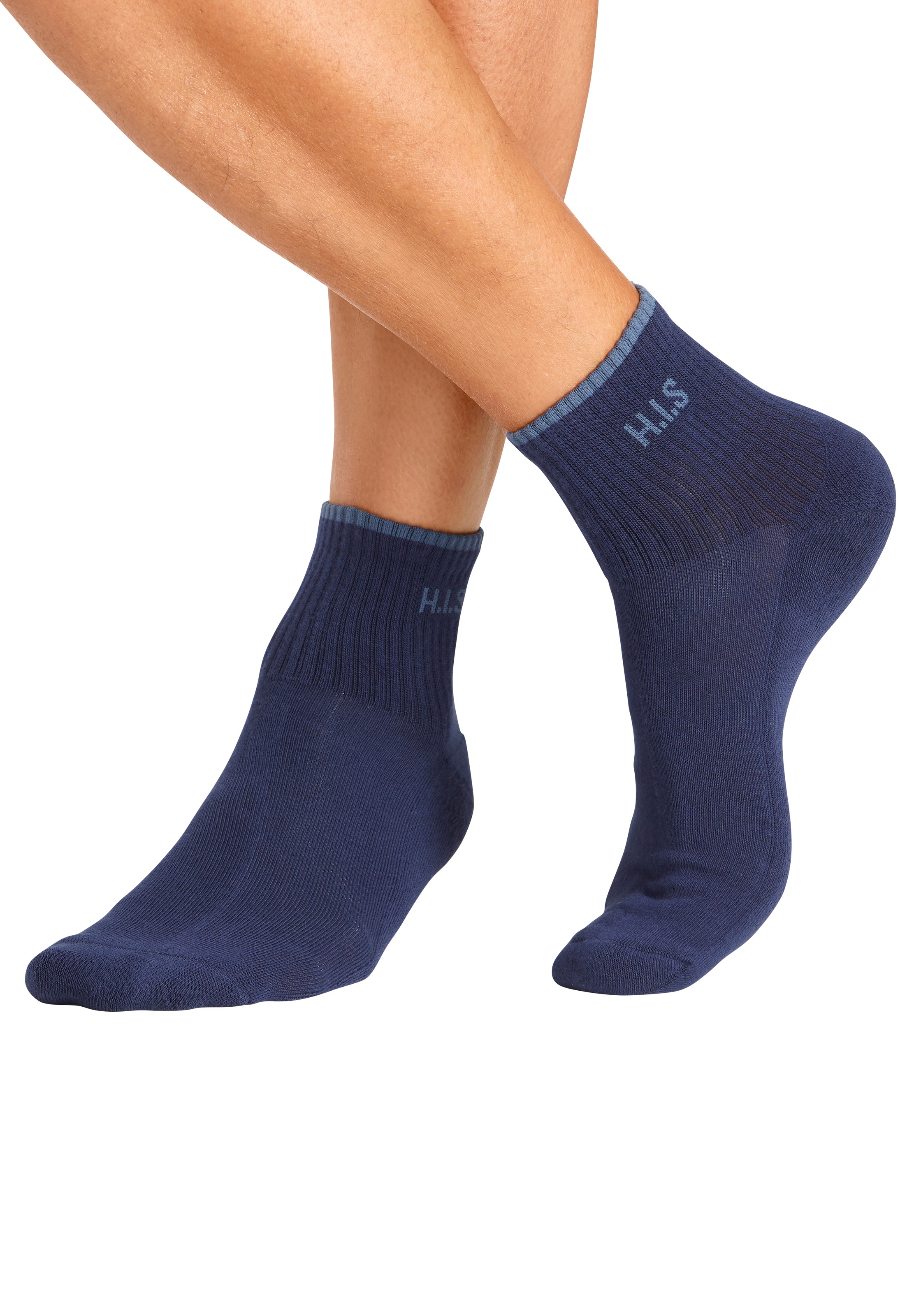 H.I.S Sportsocken, (Packung, 6 Paar), Kurzsocken mit Frottee & verstärkten Belastungszonen