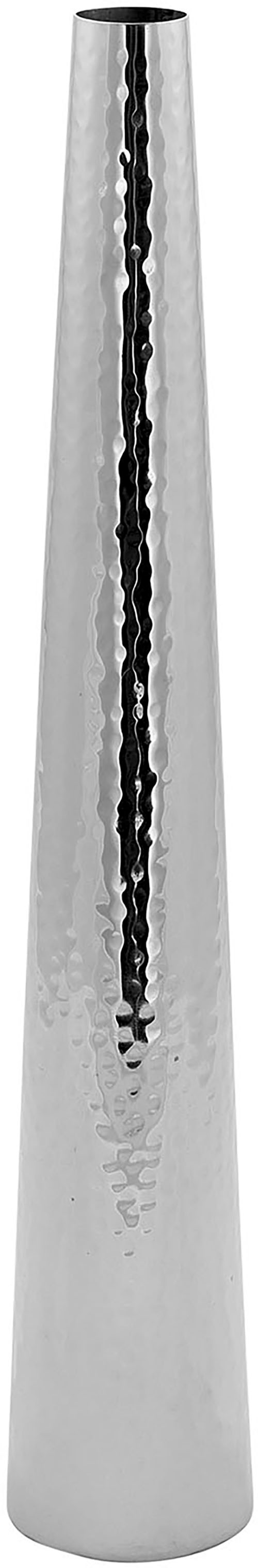 Image of Fink Dekovase "CUBA, mit feiner Hammerschlagstruktur" Rosenvase, Tischvase aus Edelstahl, silberfarben