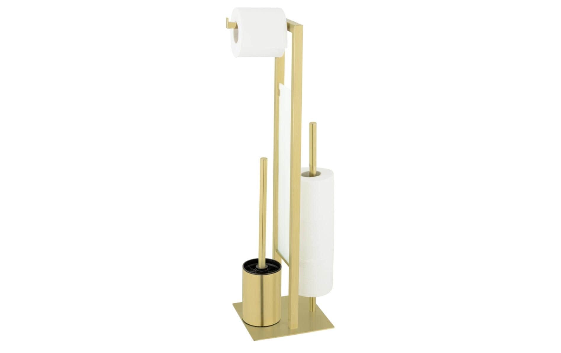 Image of WENKO WC-Garnitur "Rivalta Gold" 1 Stk. aus Edelstahl Metall