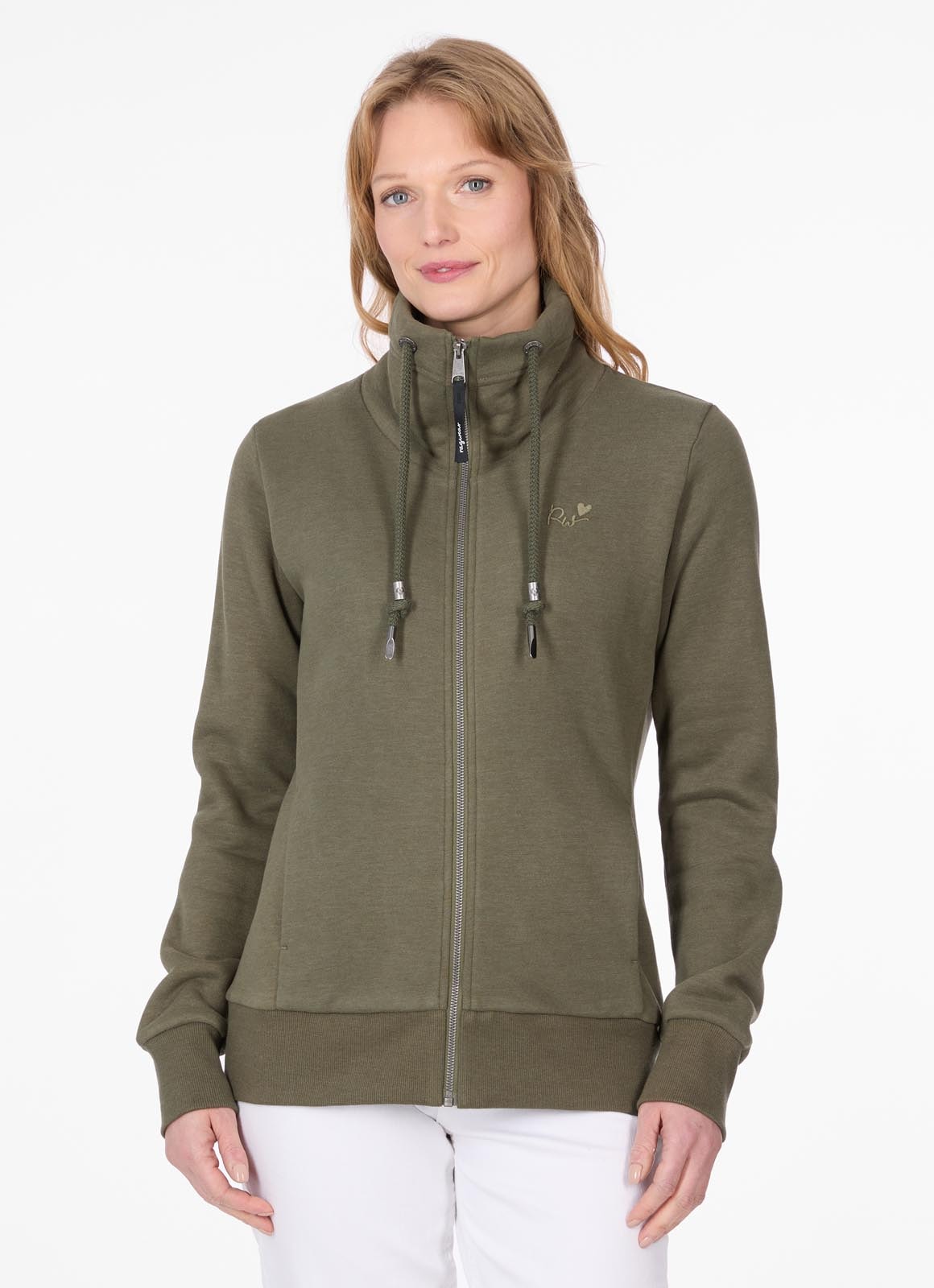 Ragwear Veste sweat »RONETTE« brushed, in super softer Qualität, unifarbene Optik, mit Stehkragen