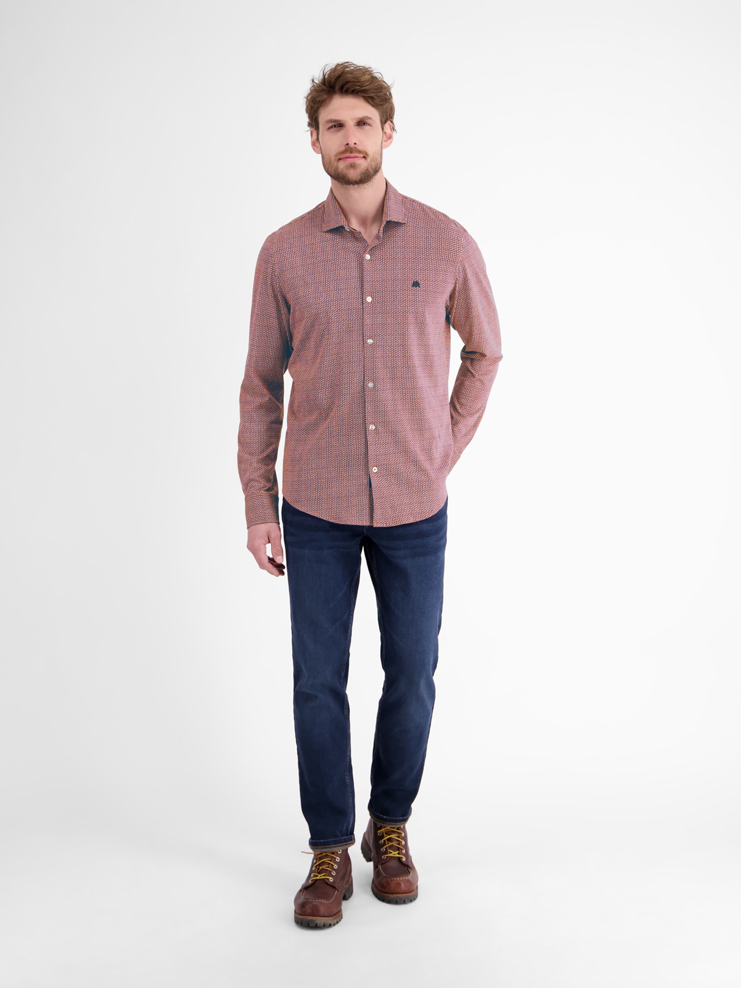 LERROS Chemise à carreaux »Langarmhemd mit Minimal-Karomuster«