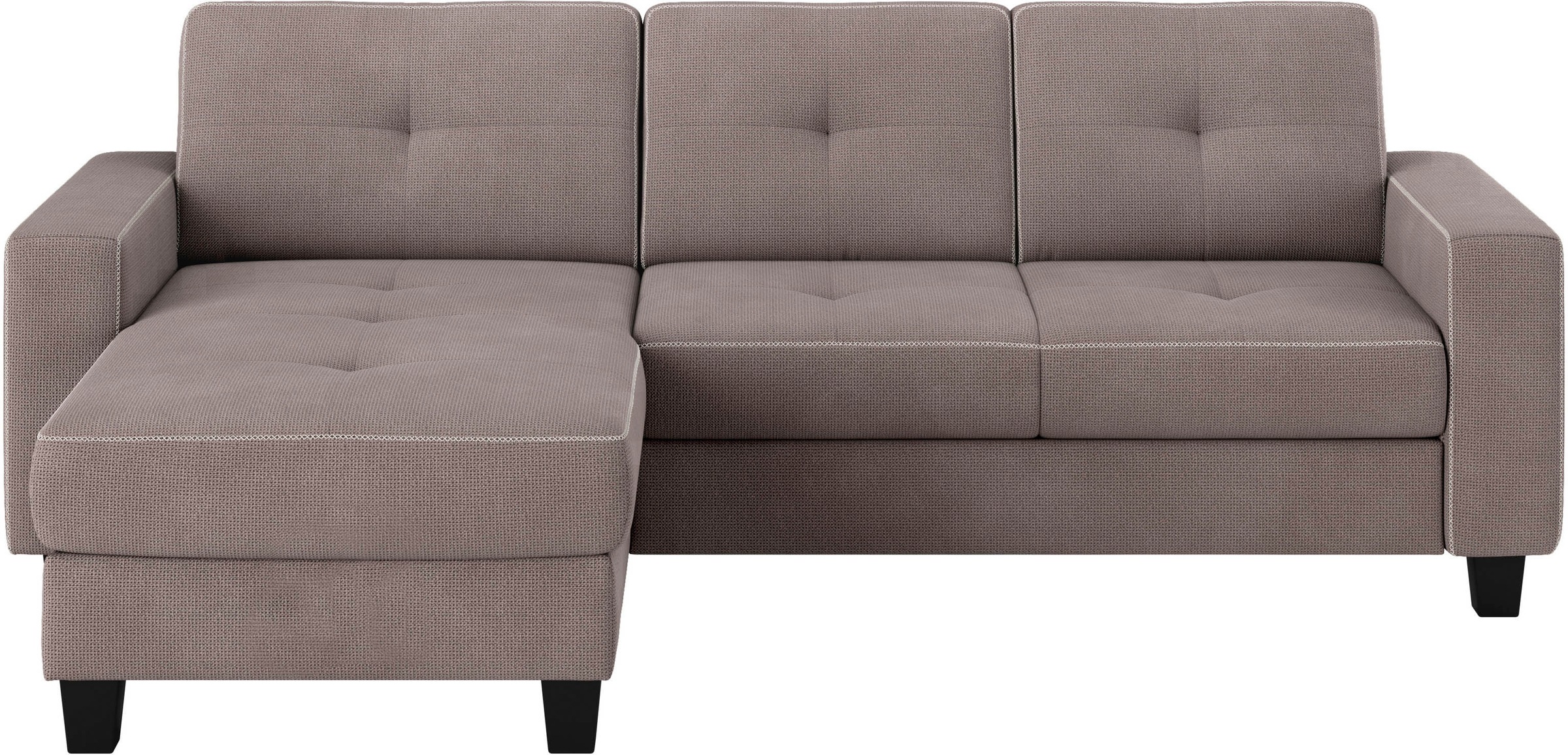 Places of Style Ecksofa »Varese L-Form«, wahlweise mit Bettfunktion und Bettkasten