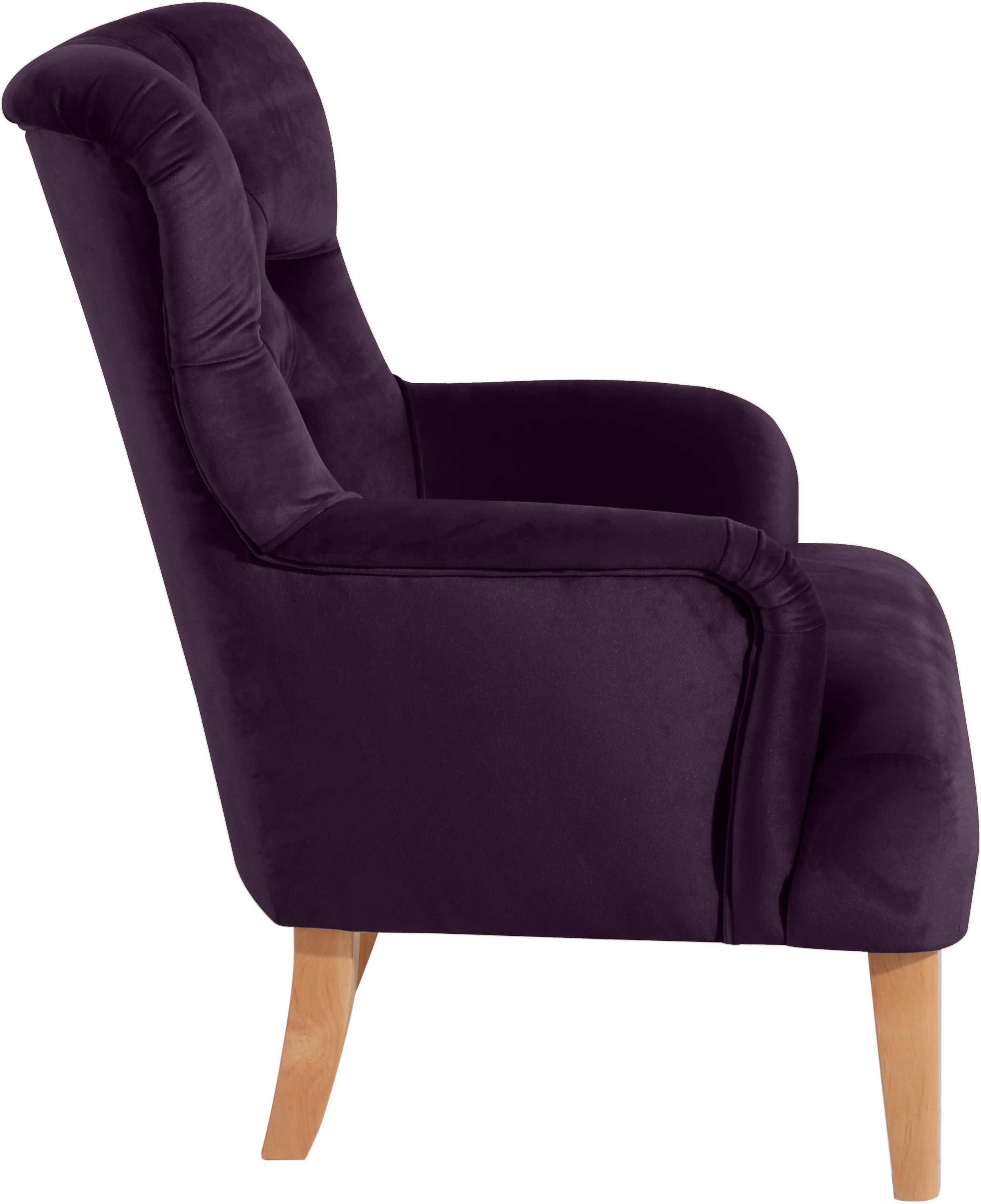Max Winzer® Chesterfield-Sessel »Bradley, Loungesessel, Chesterfield Optik in aktuellen Farben, bequem«, hohe Rückenlehne mit edler Knopfheftung, Retro und modern, hoher Fuss