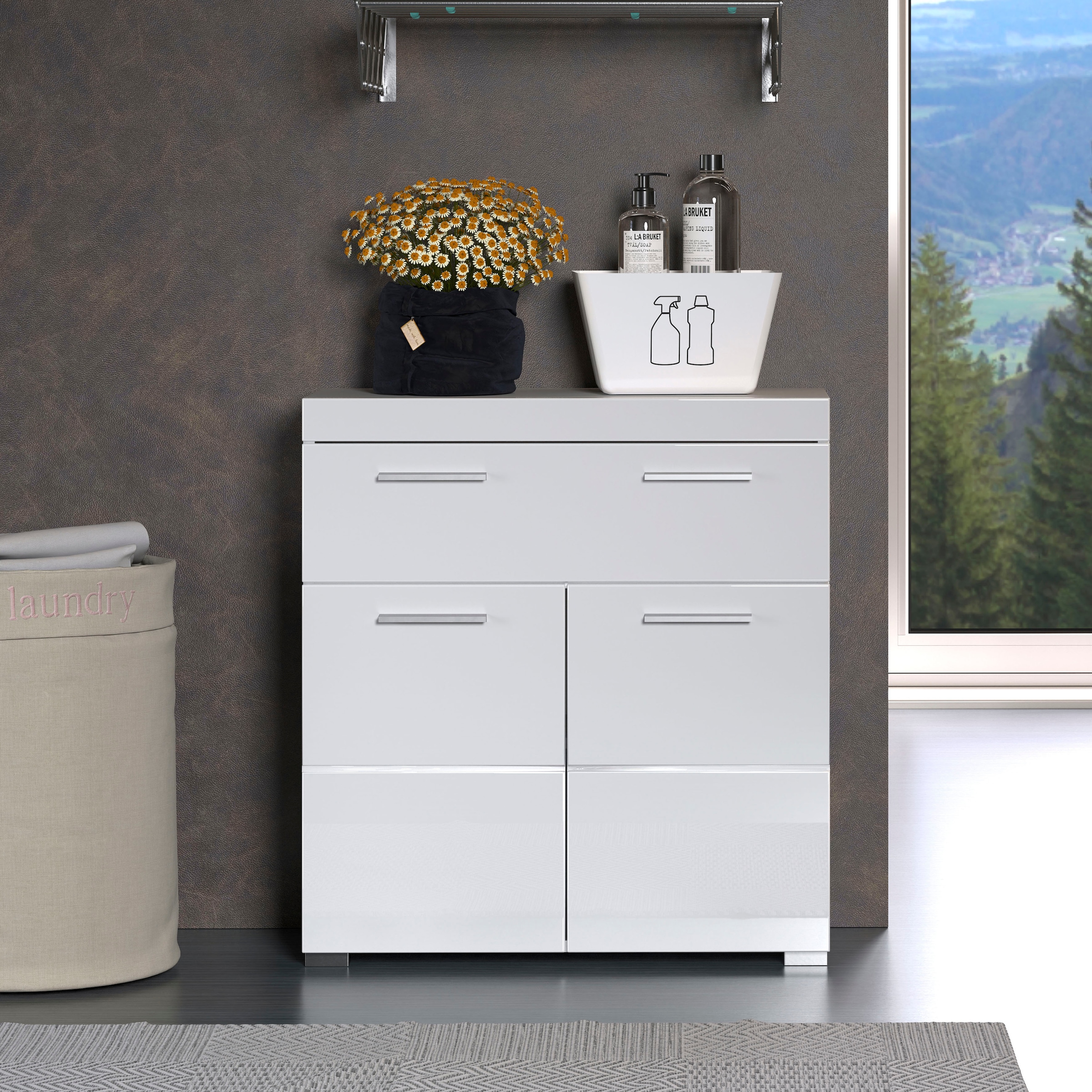 welltime Unterschrank »Avena« Standschrank mit 2 Türen, 1 Schublade - (B/T/H) 73/31/79 cm