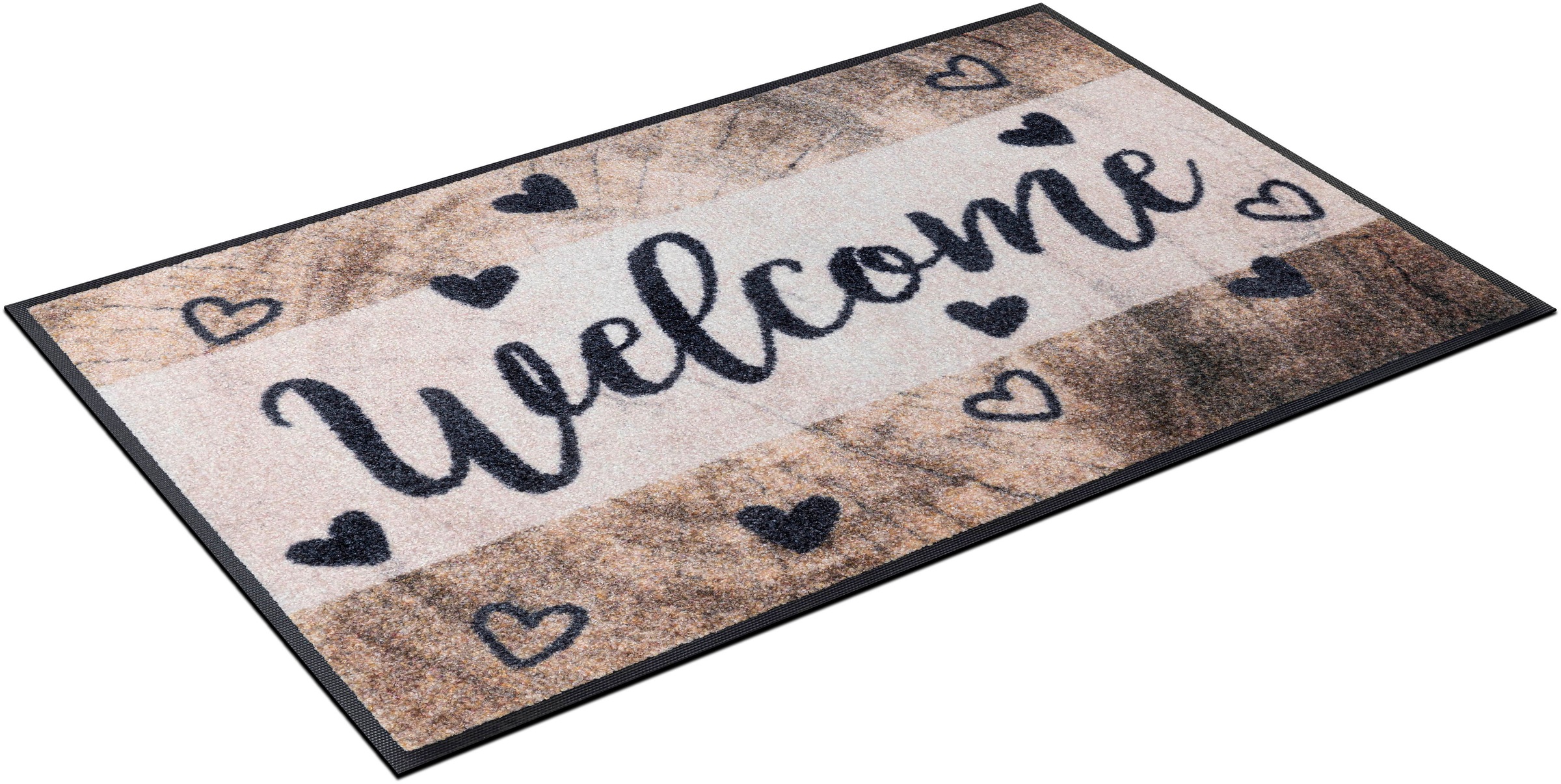 Image of wash+dry by Kleen-Tex Fussmatte »Wooden Welcome«, rechteckig, 7 mm Höhe, Schmutzfangmatte, rutschhemmend, In- und Outdoor geeignet, waschbar bei Ackermann Versand Schweiz