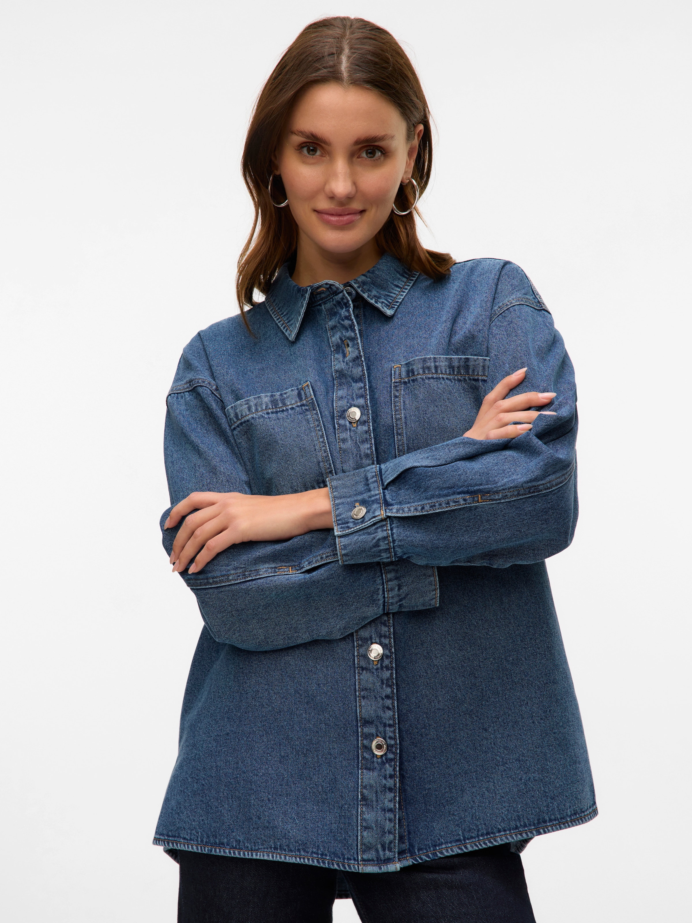 Vero Moda Jeansbluse »VMJENNIE LS OVERSIZE DENIM SHIRT GA NOOS«