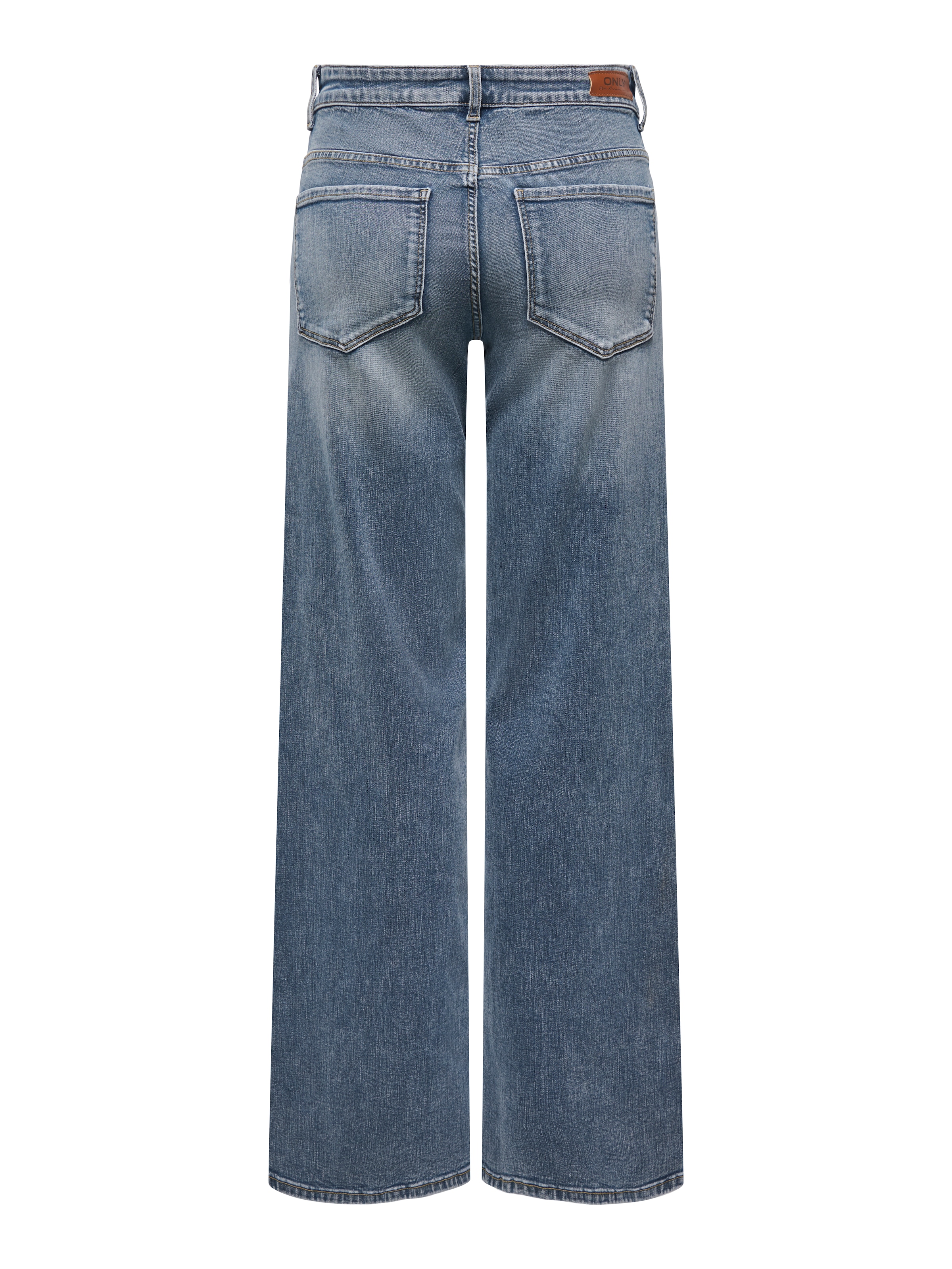 ONLY Jeans taille haute »ONLMADISON BLUSH CHARM HW WIDE LEG DNM« Mélange de coton, taille haute, avec pendentif charm