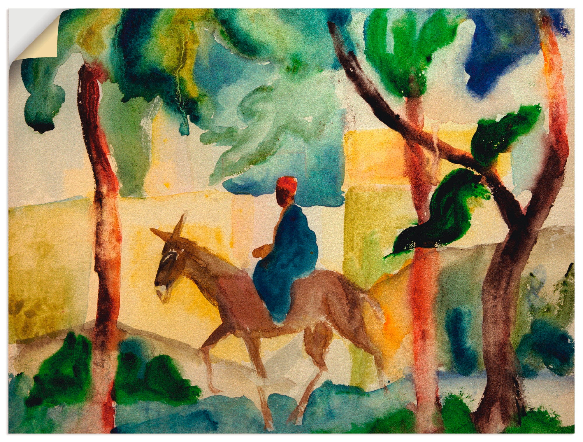 Image of Artland Wandbild »Eselsreiter«, Mann, (1 St.), in vielen Grössen & Produktarten -Leinwandbild, Poster, Wandaufkleber / Wandtattoo auch für Badezimmer geeignet bei Ackermann Versand Schweiz