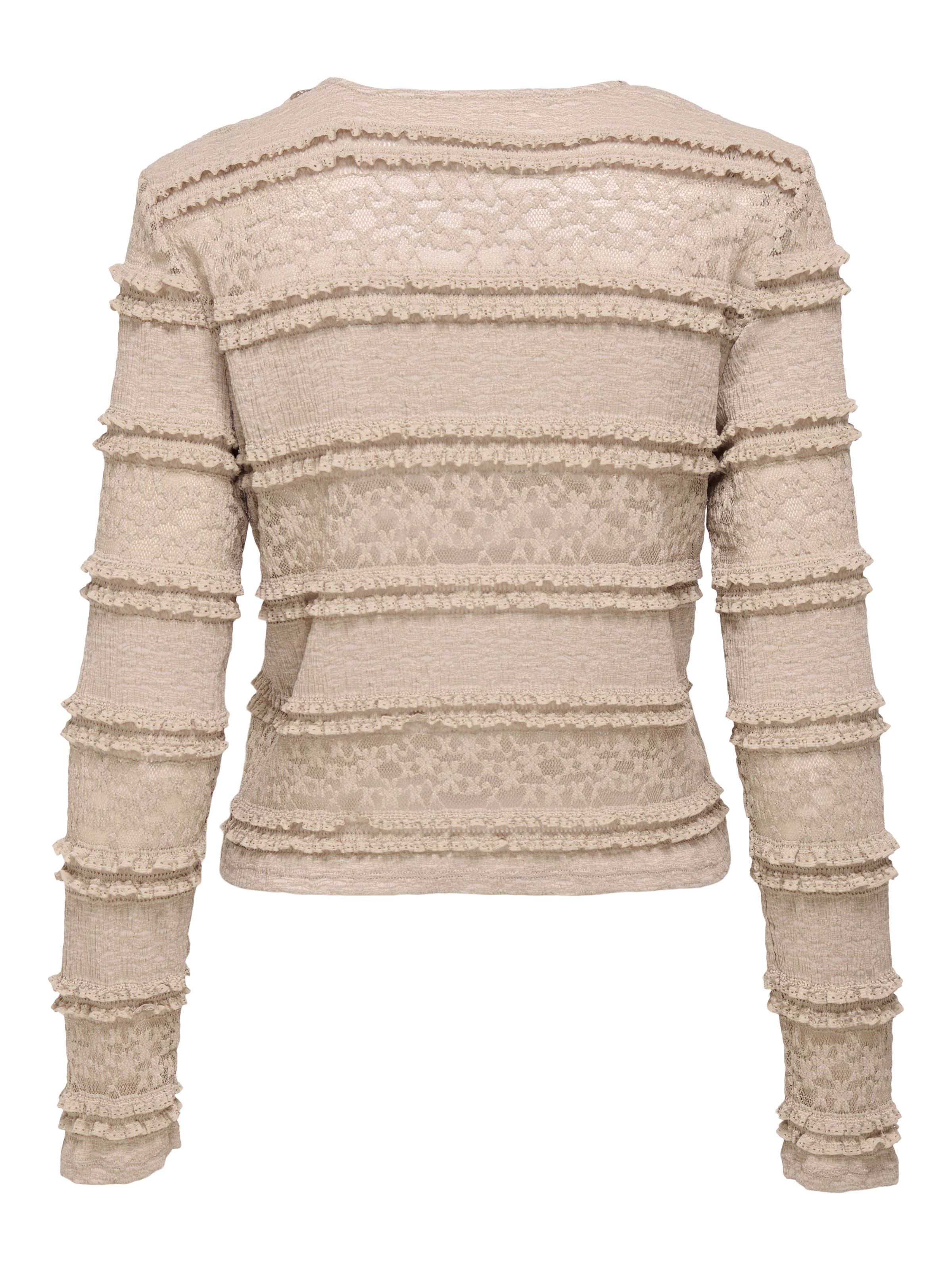 JDY Longsleeve »JDYSARAH L/S LACE TOP JRS NOOS« Kunstfaser, normal geschnitten