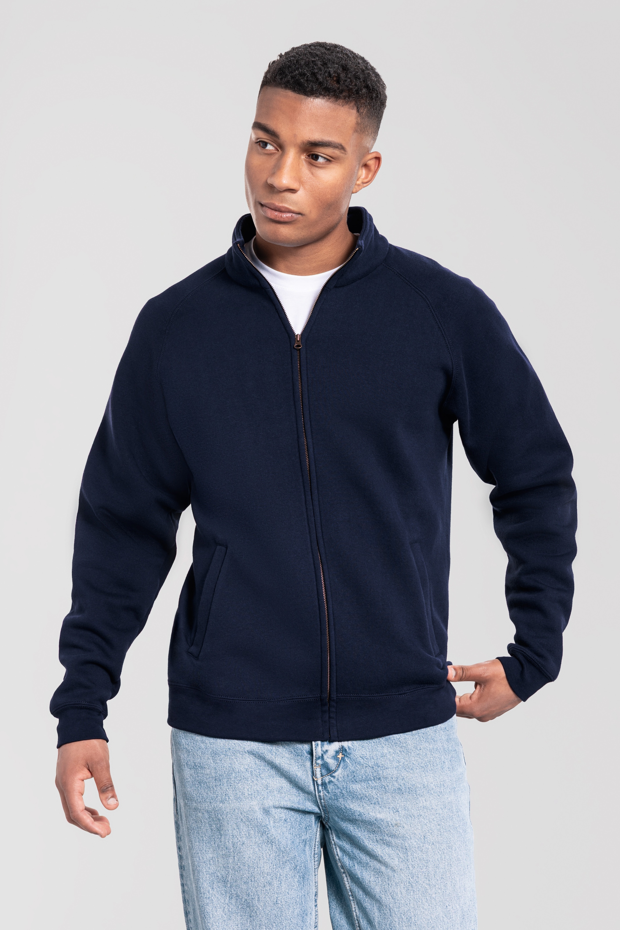 Image of Fruit of the Loom Sweatjacke "Iconic Premium Sweat Jacket" mit Eingrifftaschen, meliert, in normaler Länge
