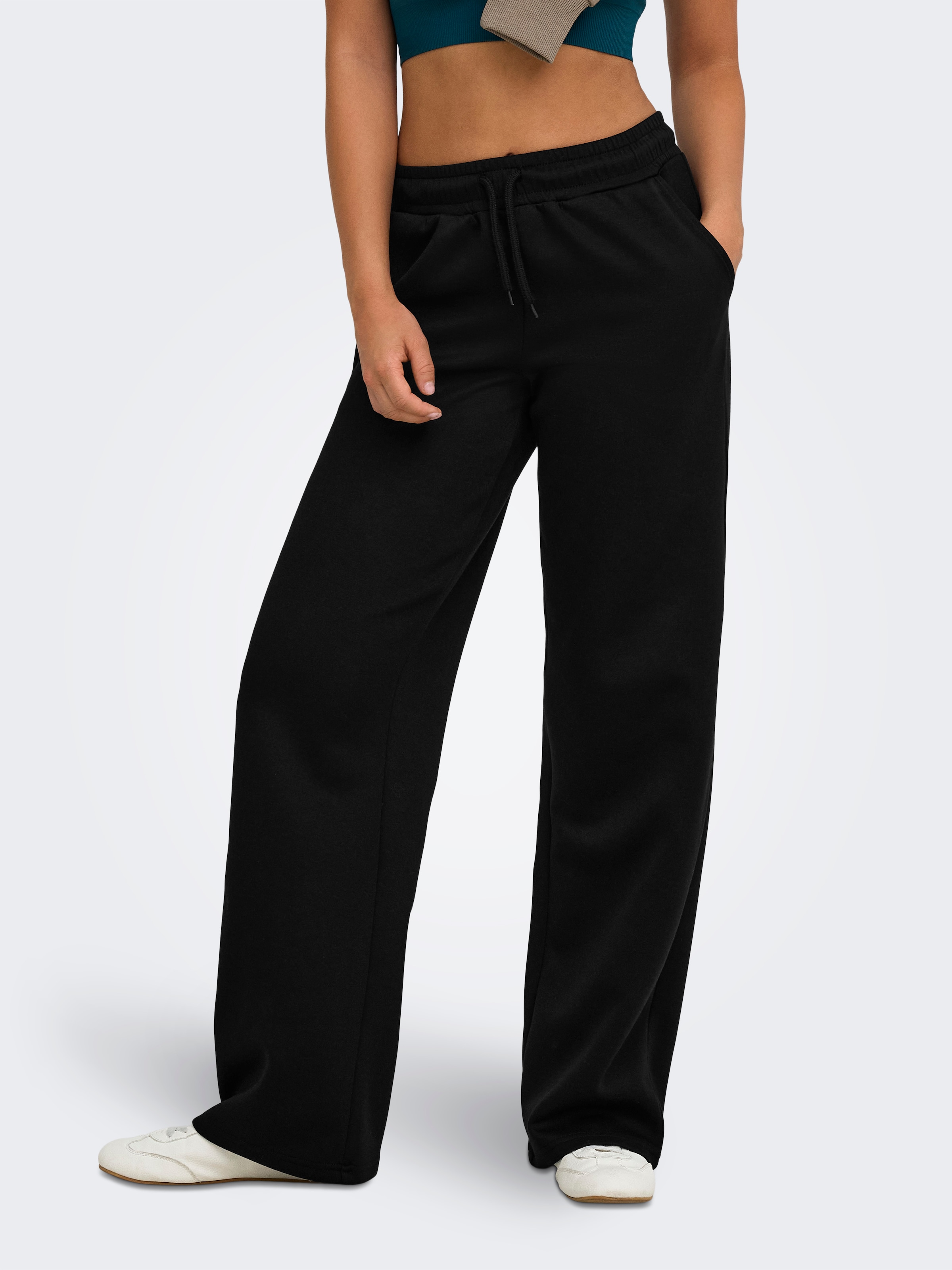 ONLY Play Pantalon sweat »ONPLOUNGE MW STR SWT PNT NOOS«  mélange de matériaux