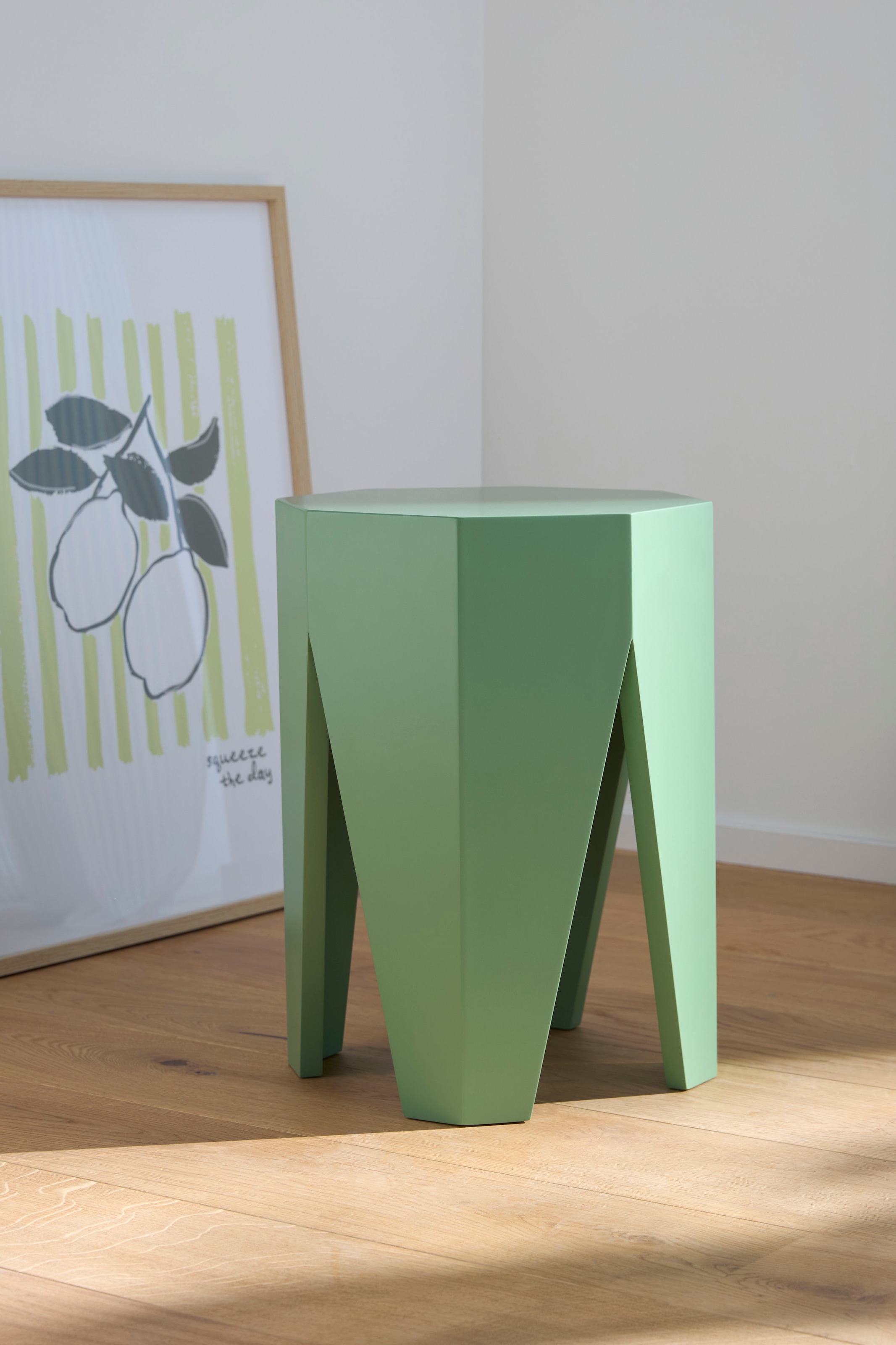 Image of s.Oliver Beistelltisch "Högsby" aus lackiertem MDF in salbeigrün, Breite 35, Höhe 45 cm