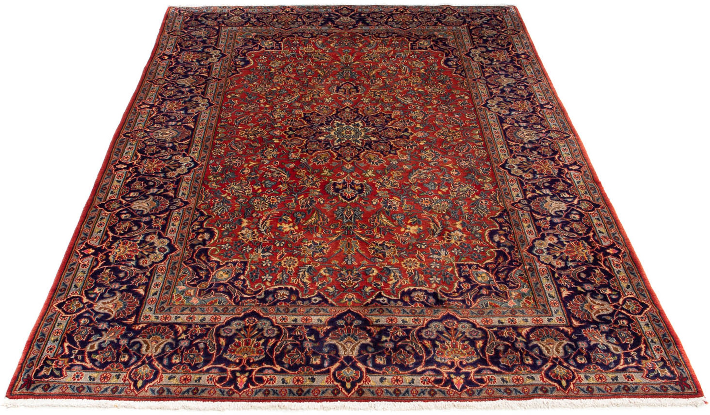 Image of morgenland Orientteppich »Perser - Keshan - 222 x 140 cm - rost«, rechteckig, 10 mm Höhe, Wohnzimmer, Handgeknüpft, Einzelstück mit Zertifikat bei Ackermann Versand Schweiz