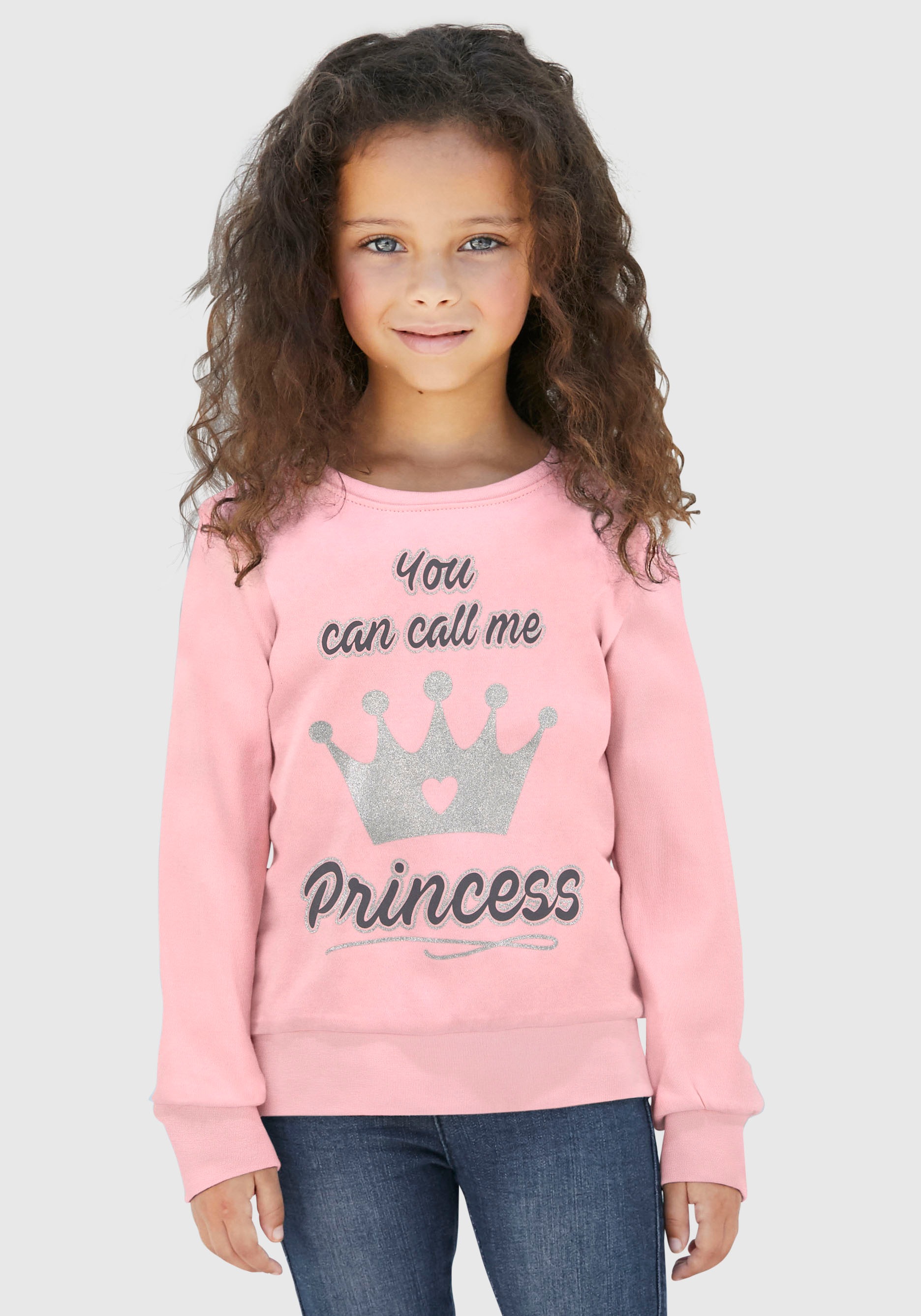 Image of KIDSWORLD Langarmshirt »PRINZESSIN«, mit niedlichem Glitzerprint bei Ackermann Versand Schweiz