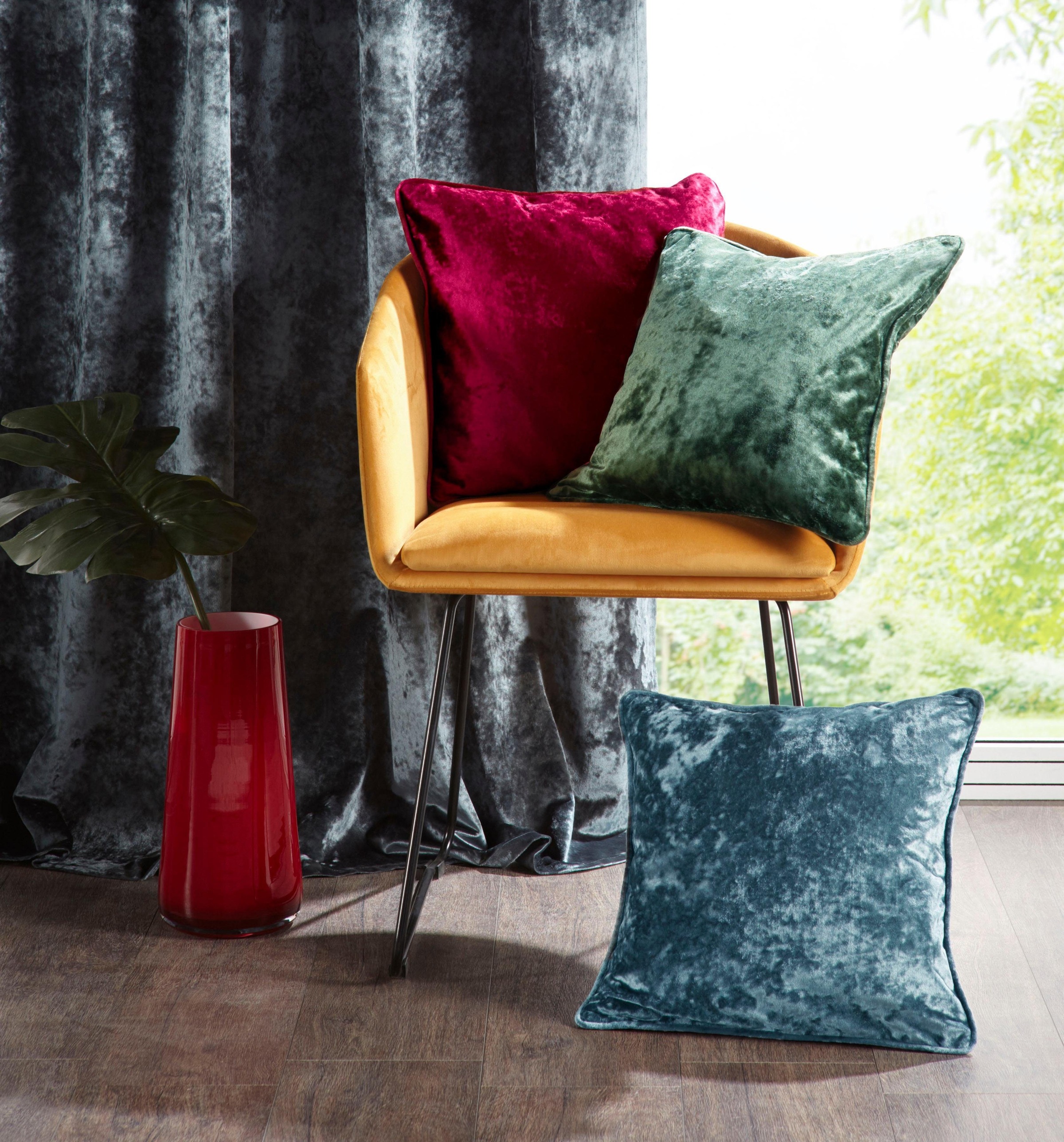 Image of my home Dekokissen »Velvet«, (2 St.), Samt Uni mit Biese bei Ackermann Versand Schweiz